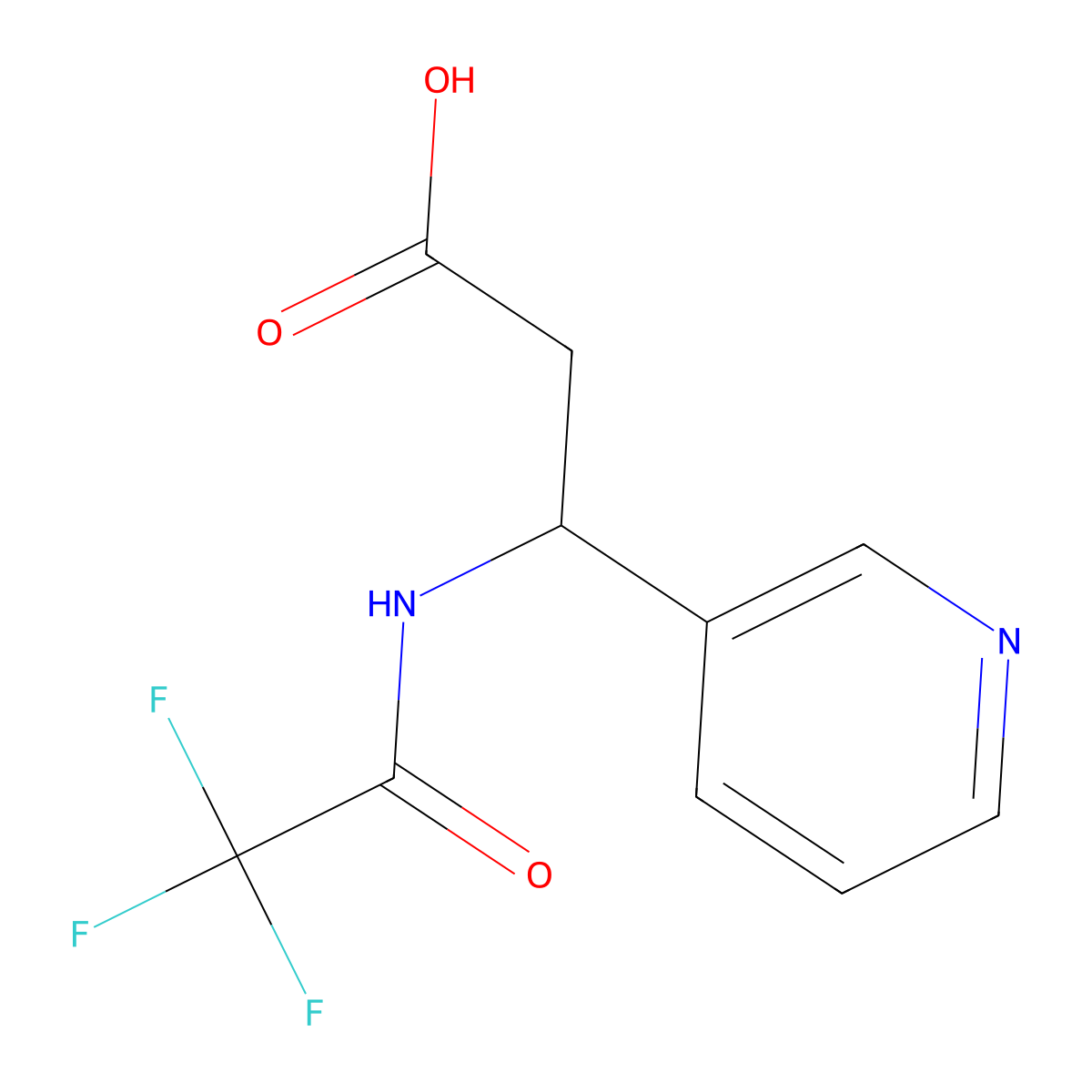 3-(Pyridin-3-yl)-3-(trifluoroacetamido)propanoic acid molecular structure, CAS 1795076-62-8