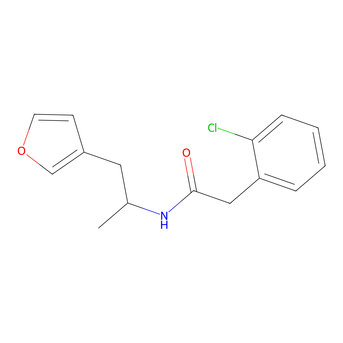 2-(2-chlorophenyl)-N-[1-(furan-3-yl)propan-2-yl]acetamide molecular structure, CAS 1795083-34-9