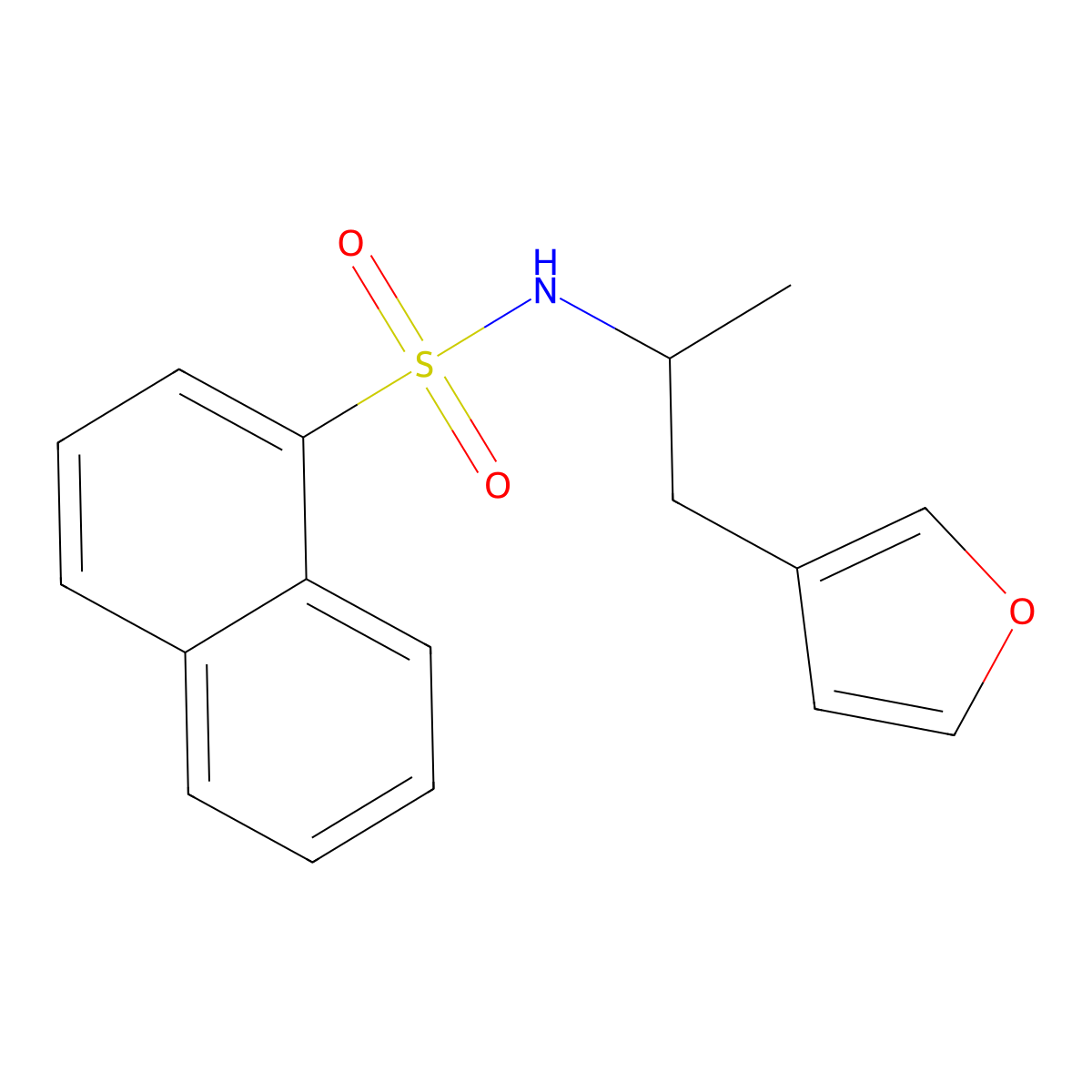N-[1-(furan-3-yl)propan-2-yl]naphthalene-1-sulfonamide molecular structure, CAS 1795083-38-3