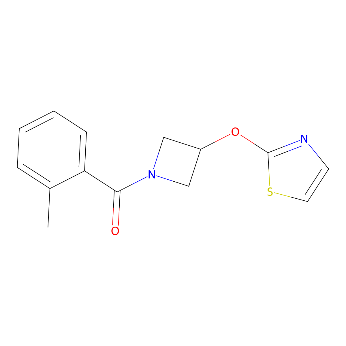 (3-(Thiazol-2-yloxy)azetidin-1-yl)(o-tolyl)methanone molecular structure, CAS 1795083-55-4