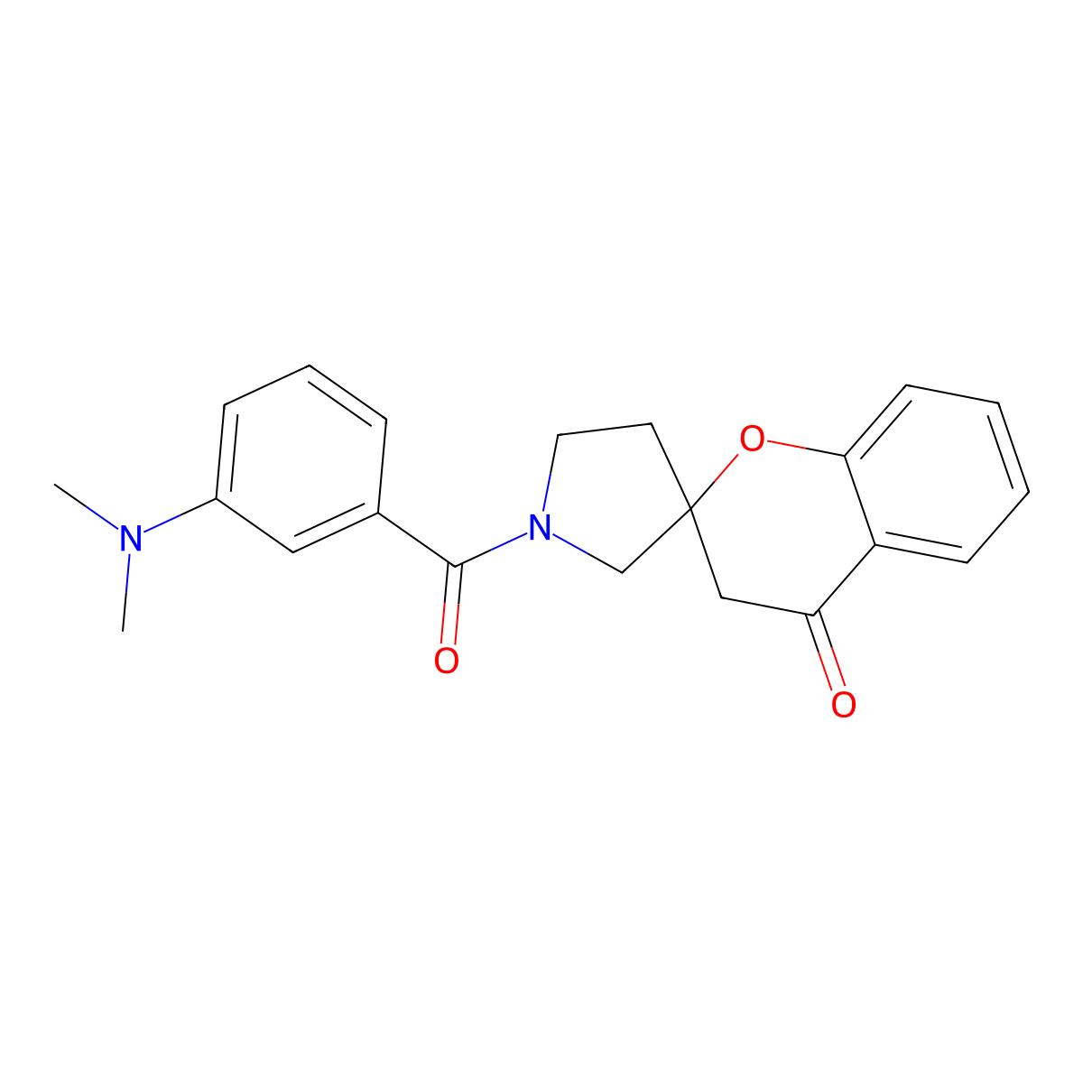 1'-(3-(Dimethylamino)benzoyl)spiro[chroman-2,3'-pyrrolidin]-4-one molecular structure, CAS 1795083-62-3
