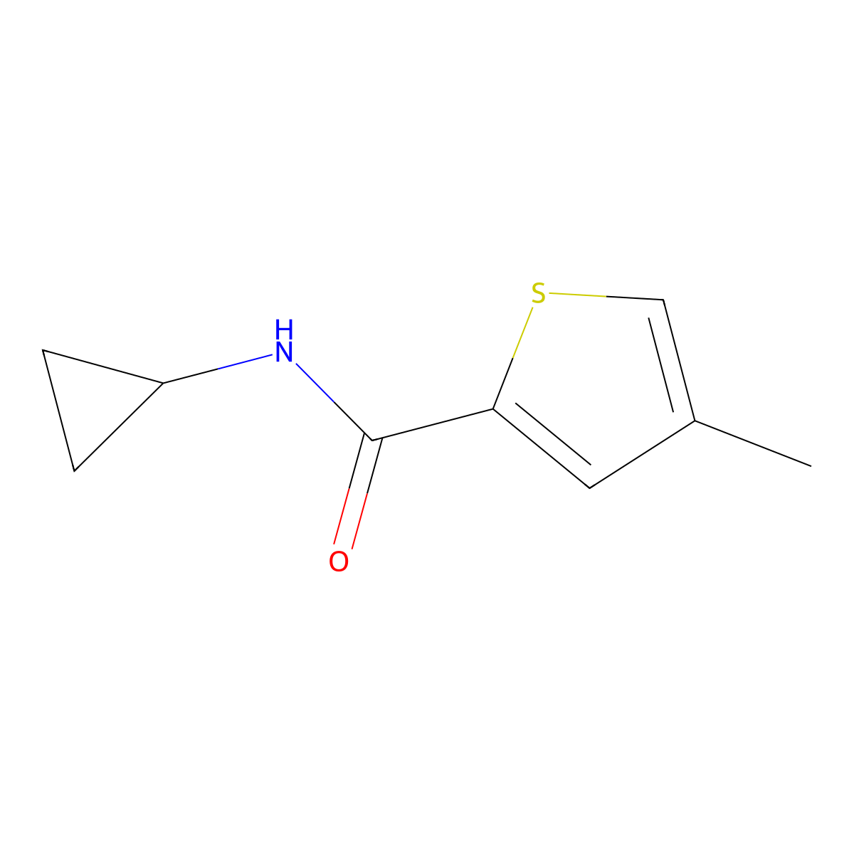 N-cyclopropyl-4-methylthiophene-2-carboxamide molecular structure, CAS 1795083-69-0