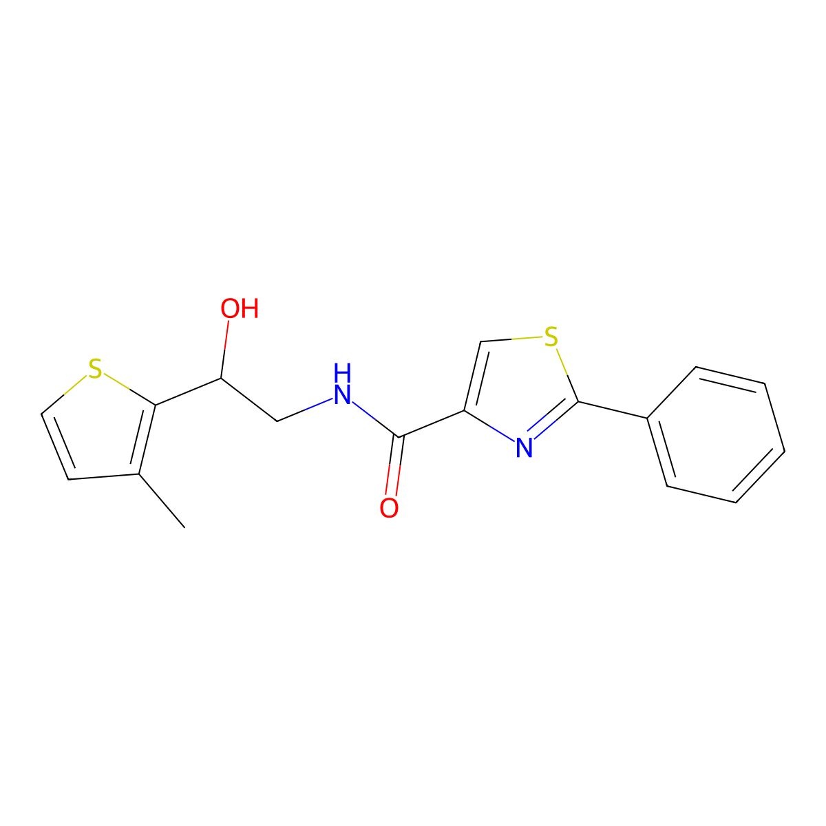 N-(2-hydroxy-2-(3-methylthiophen-2-yl)ethyl)-2-phenylthiazole-4-carboxamide molecular structure, CAS 1795083-84-9