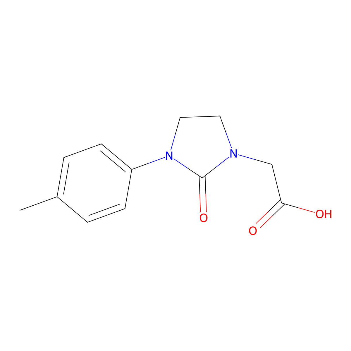 2-(2-Oxo-3-(p-tolyl)imidazolidin-1-yl)acetic acid molecular structure, CAS 1795084-09-1