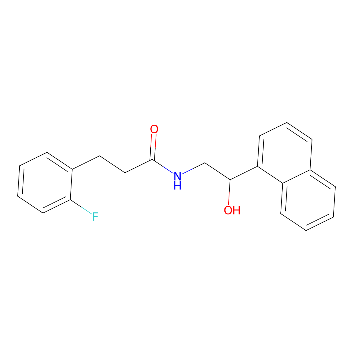 3-(2-fluorophenyl)-N-(2-hydroxy-2-(naphthalen-1-yl)ethyl)propanamide molecular structure, CAS 1795084-20-6