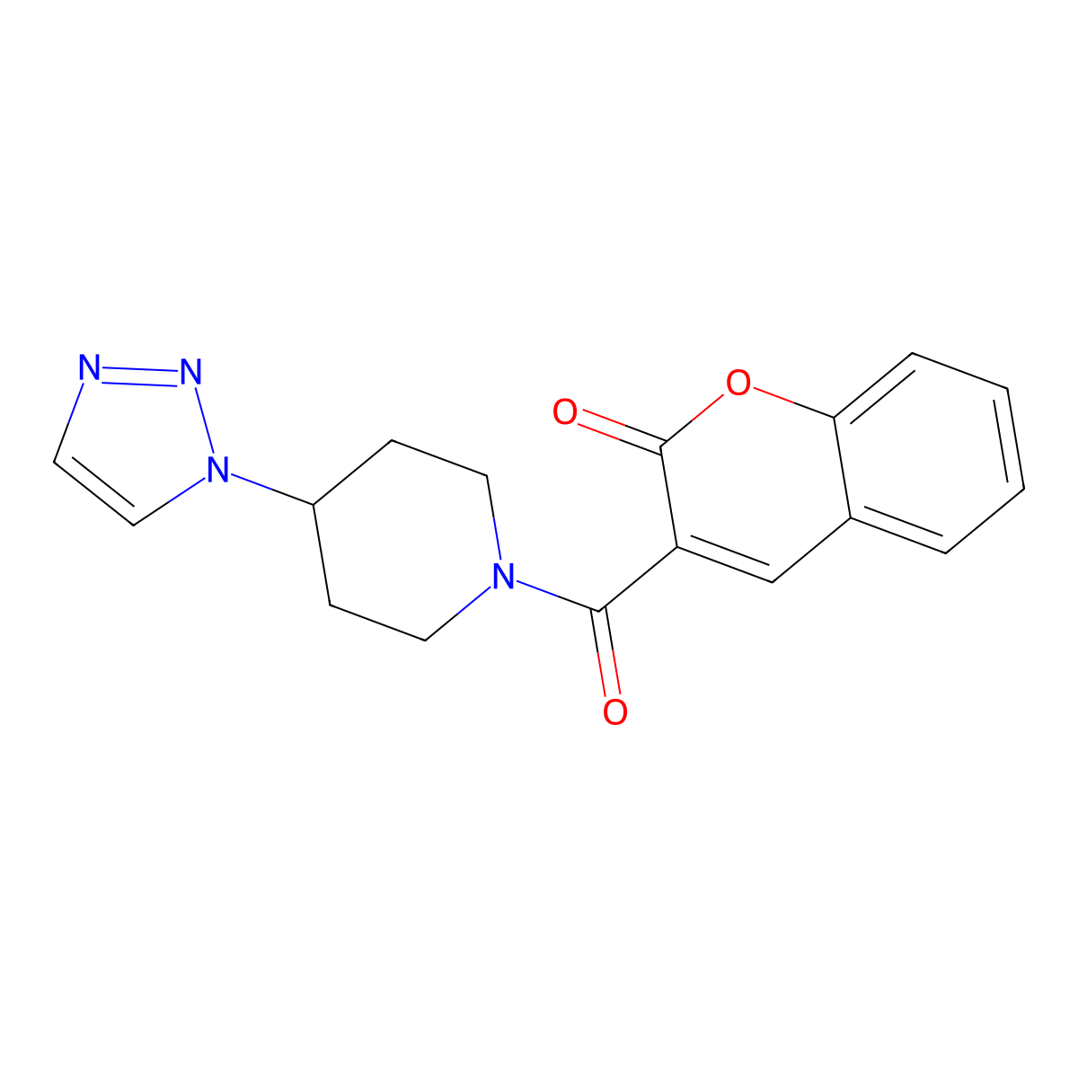 3-(4-(1H-1,2,3-triazol-1-yl)piperidine-1-carbonyl)-2H-chromen-2-one molecular structure, CAS 1795084-25-1