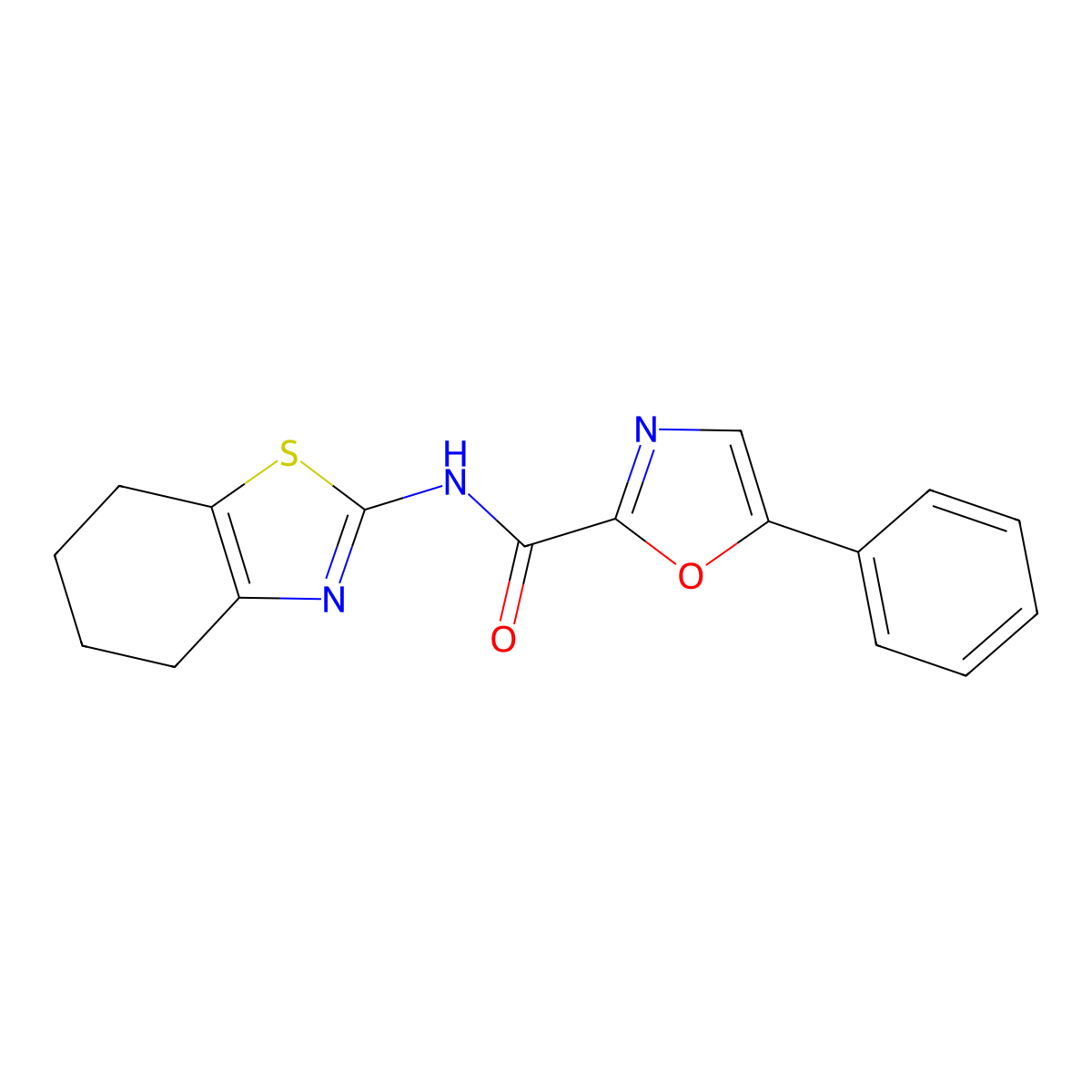 5-phenyl-N-(4,5,6,7-tetrahydrobenzo[d]thiazol-2-yl)oxazole-2-carboxamide molecular structure, CAS 1795084-44-4