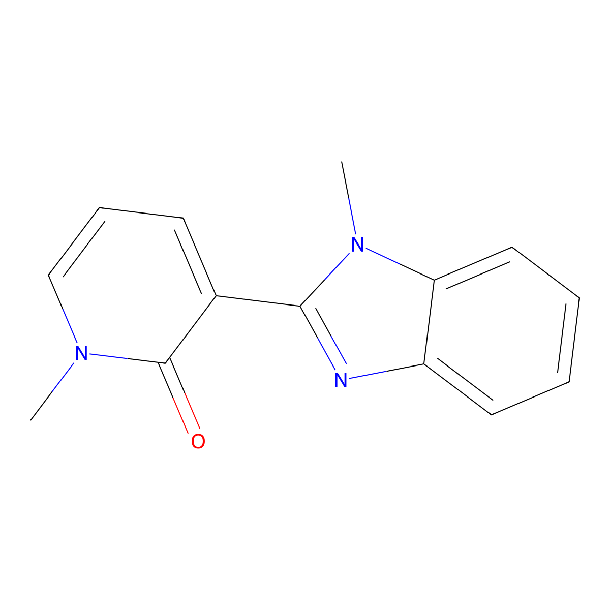1-methyl-3-(1-methyl-1H-1,3-benzodiazol-2-yl)-1,2-dihydropyridin-2-one molecular structure, CAS 1795084-54-6