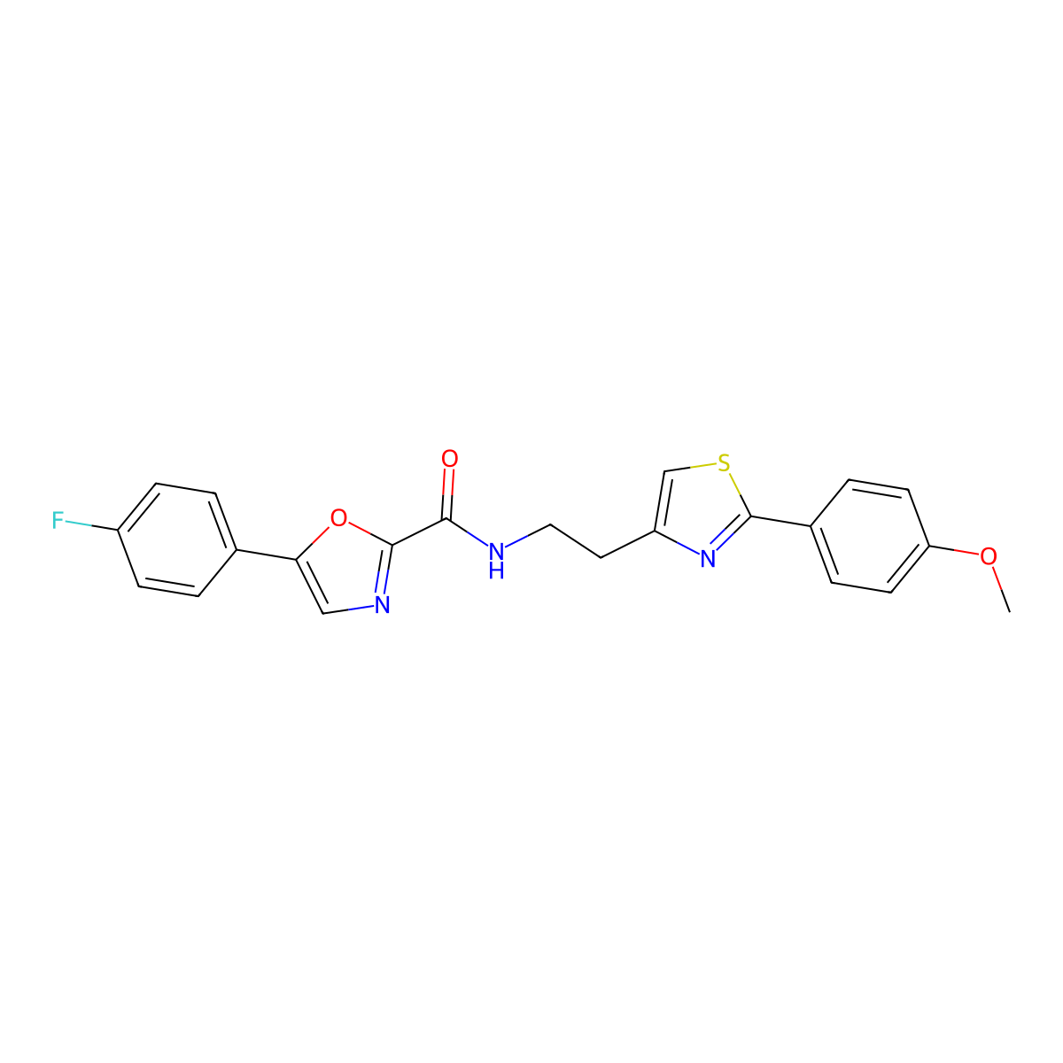 5-(4-fluorophenyl)-N-(2-(2-(4-methoxyphenyl)thiazol-4-yl)ethyl)oxazole-2-carboxamide molecular structure, CAS 1795084-56-8