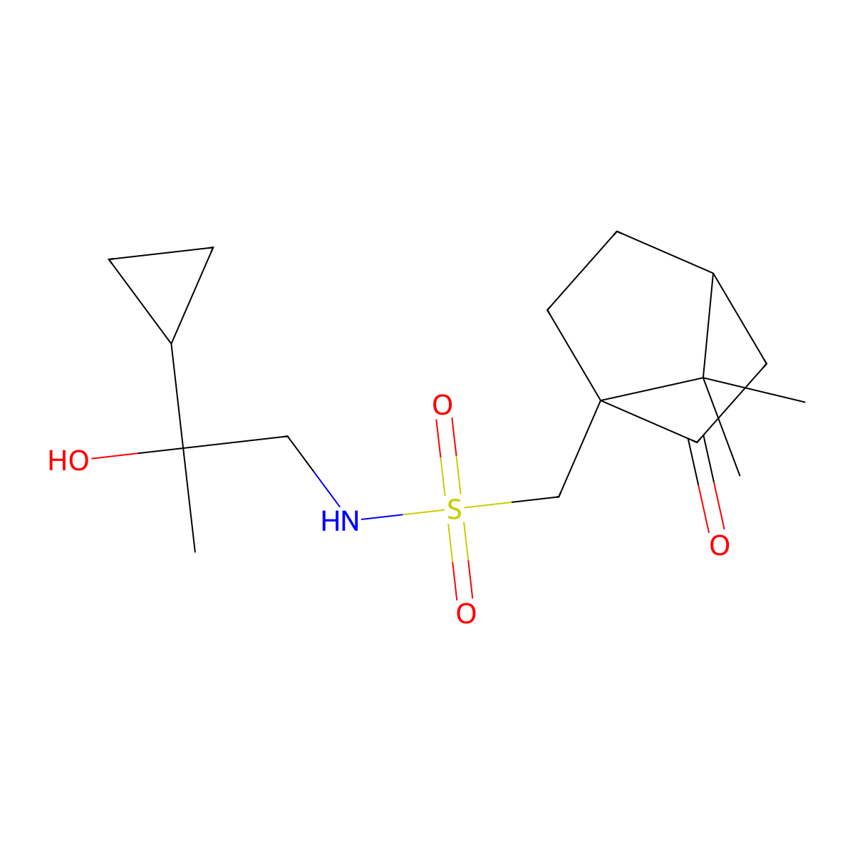 N-(2-cyclopropyl-2-hydroxypropyl)-1-(7,7-dimethyl-2-oxobicyclo[2.2.1]heptan-1-yl)methanesulfonamide molecular structure, CAS 1795084-59-1