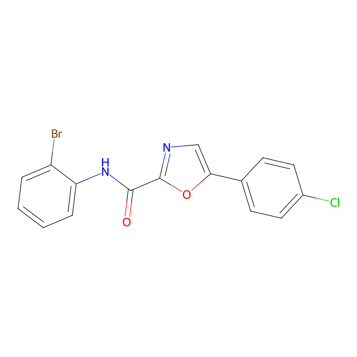N-(2-bromophenyl)-5-(4-chlorophenyl)oxazole-2-carboxamide molecular structure, CAS 1795084-63-7