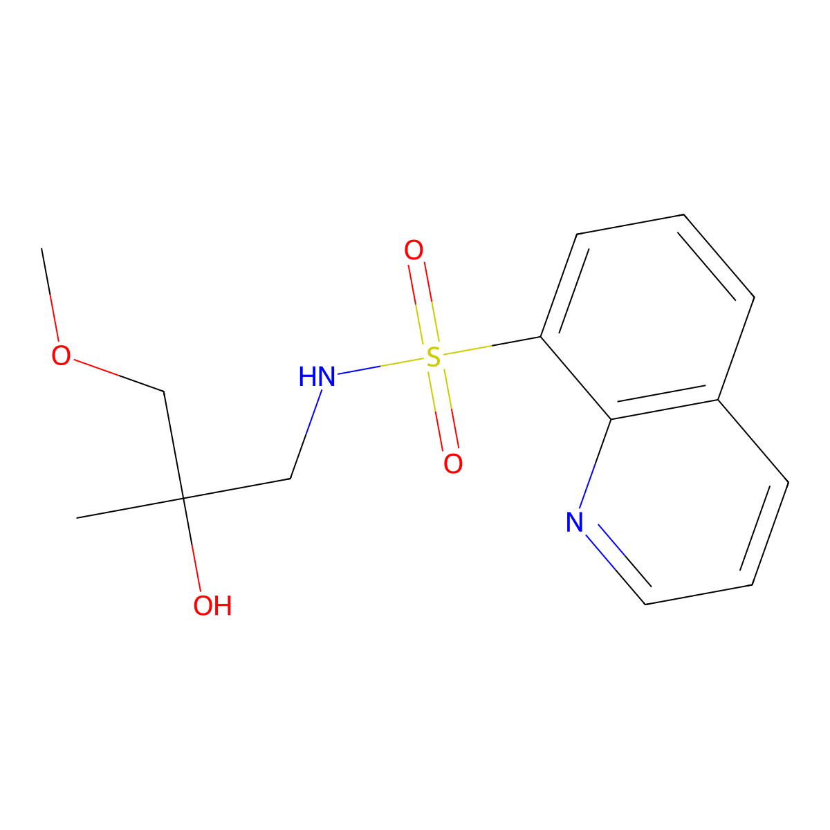 N-(2-hydroxy-3-methoxy-2-methylpropyl)quinoline-8-sulfonamide molecular structure, CAS 1795084-67-1