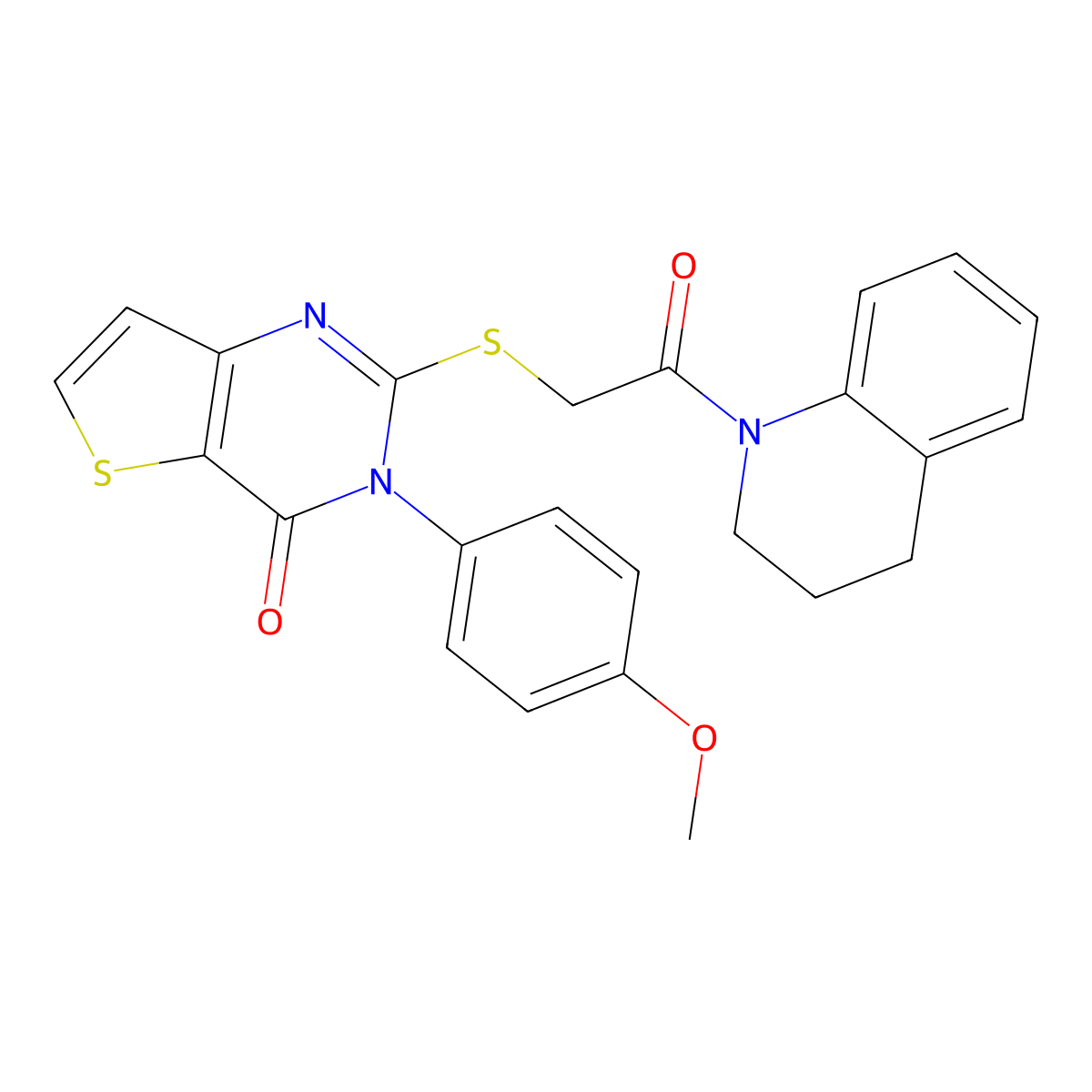 2-((2-(3,4-dihydroquinolin-1(2H)-yl)-2-oxoethyl)thio)-3-(4-methoxyphenyl)thieno[3,2-d]pyrimidin-4(3H)-one molecular structure, CAS 1795084-90-0