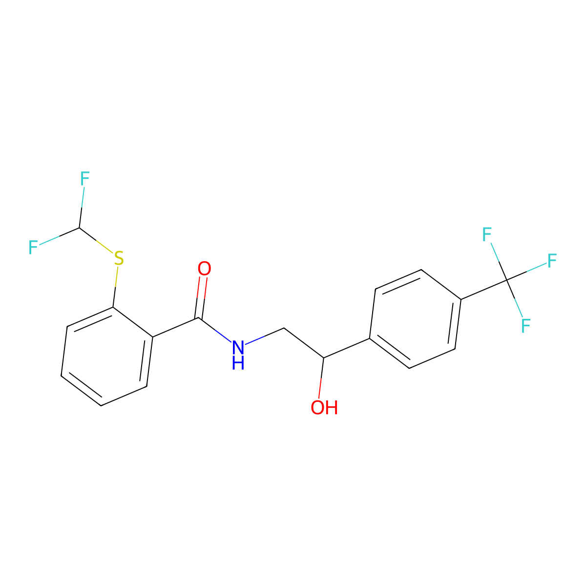 2-((difluoromethyl)thio)-N-(2-hydroxy-2-(4-(trifluoromethyl)phenyl)ethyl)benzamide molecular structure, CAS 1795085-00-5