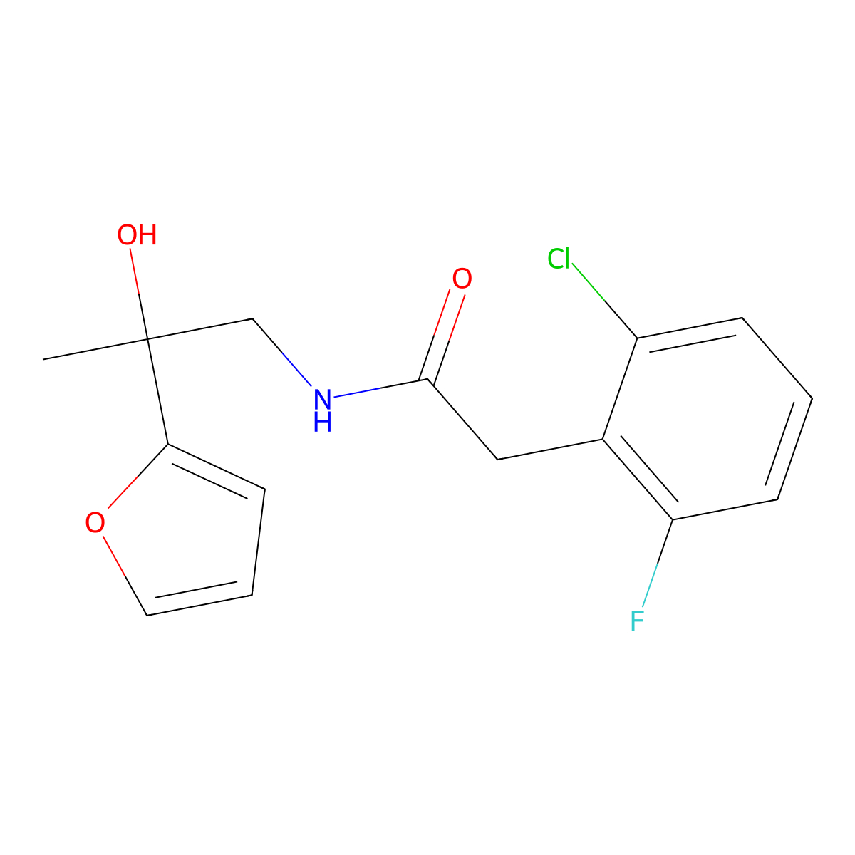 2-(2-chloro-6-fluorophenyl)-N-[2-(furan-2-yl)-2-hydroxypropyl]acetamide molecular structure, CAS 1795085-15-2