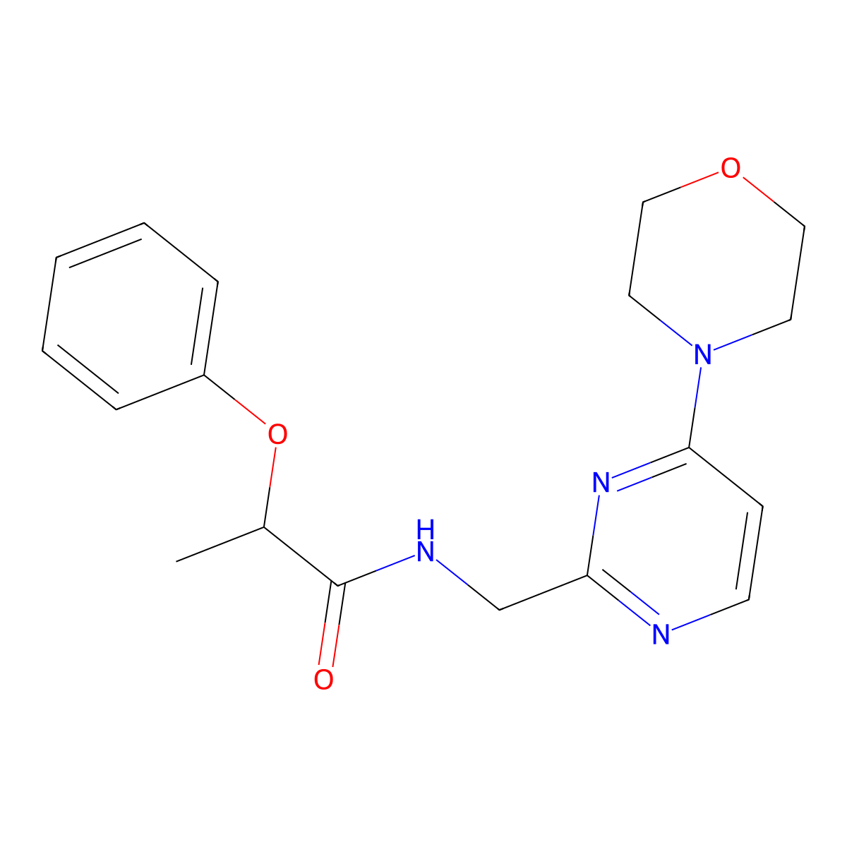 N-((4-morpholinopyrimidin-2-yl)methyl)-2-phenoxypropanamide molecular structure, CAS 1795085-33-4