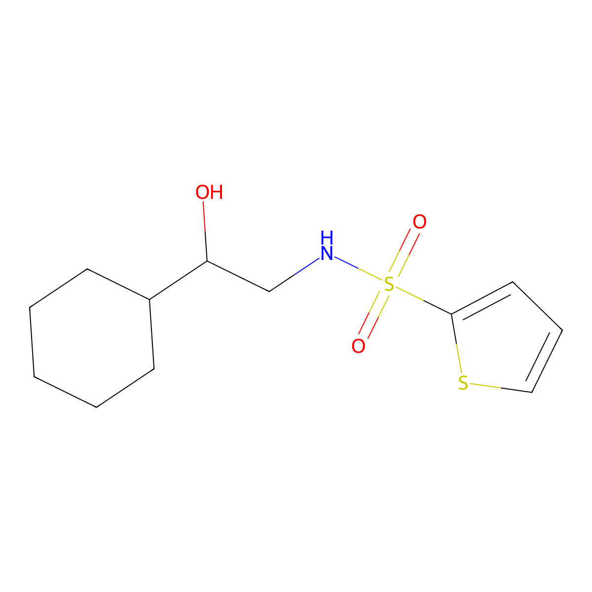 N-(2-cyclohexyl-2-hydroxyethyl)thiophene-2-sulfonamide molecular structure, CAS 1795085-35-6