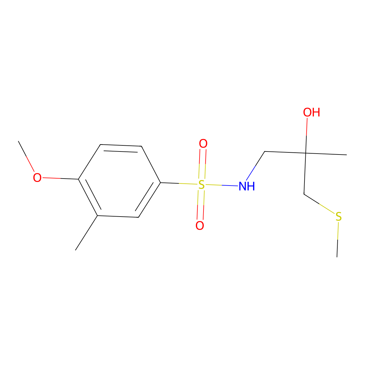 N-(2-hydroxy-2-methyl-3-(methylthio)propyl)-4-methoxy-3-methylbenzenesulfonamide molecular structure, CAS 1795085-41-4