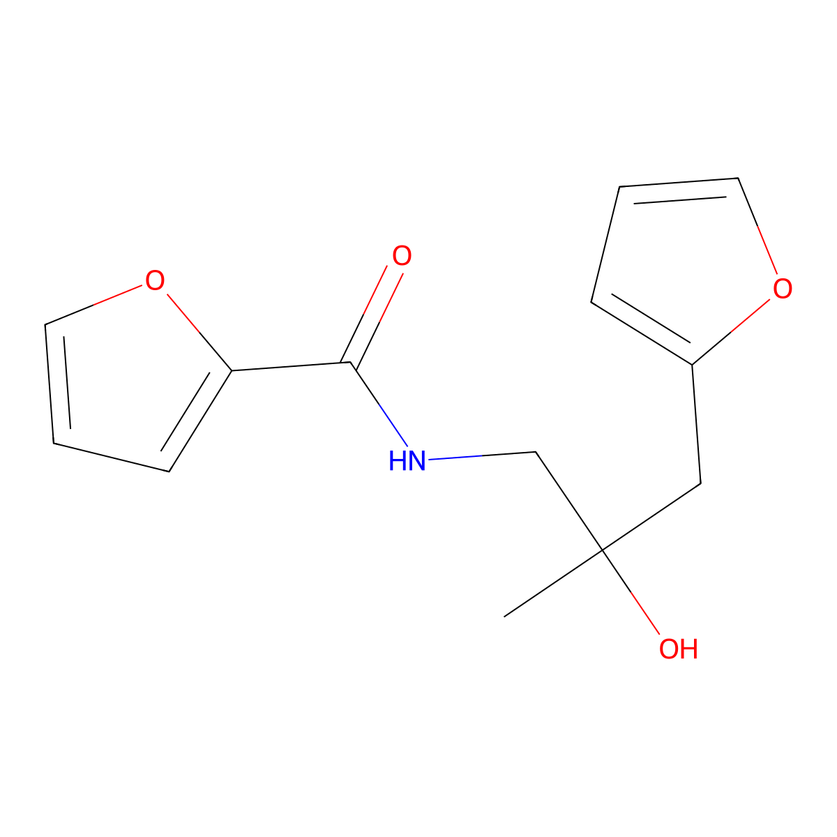 N-[3-(furan-2-yl)-2-hydroxy-2-methylpropyl]furan-2-carboxamide molecular structure, CAS 1795085-46-9