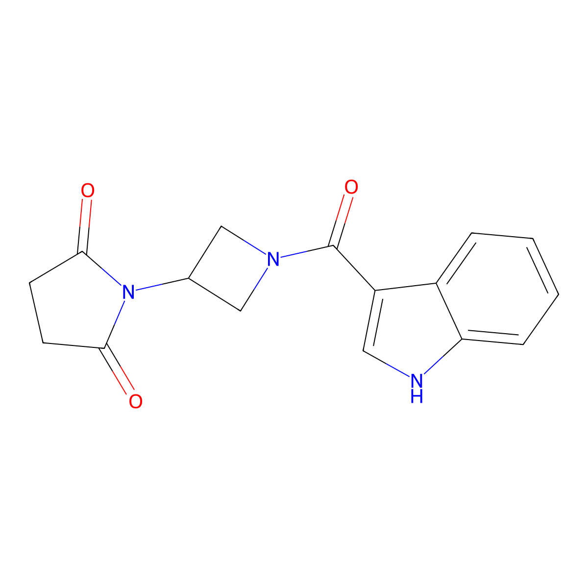1-[1-(1H-indole-3-carbonyl)azetidin-3-yl]pyrrolidine-2,5-dione molecular structure, CAS 1795085-51-6