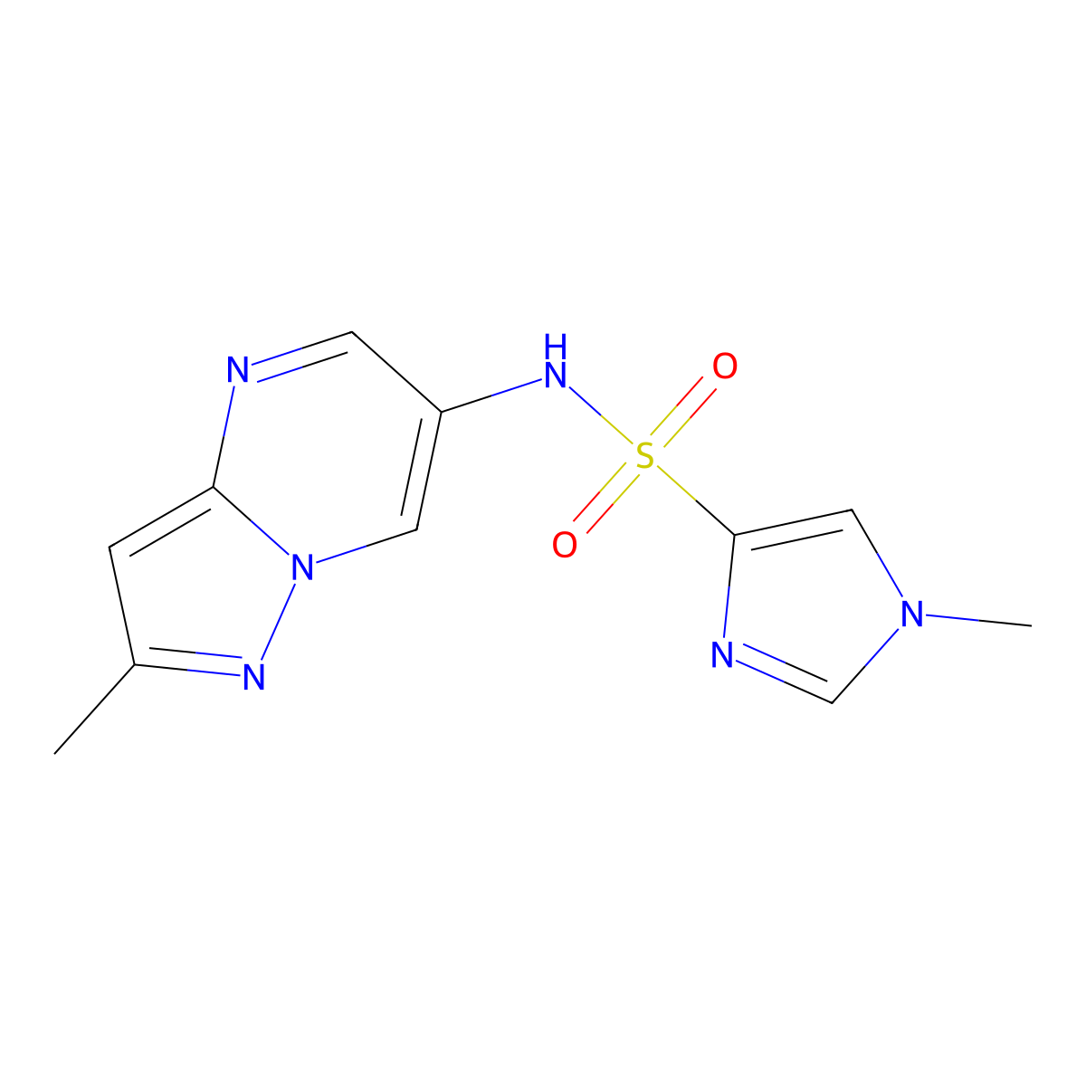 1-methyl-N-{2-methylpyrazolo[1,5-a]pyrimidin-6-yl}-1H-imidazole-4-sulfonamide molecular structure, CAS 1795085-57-2