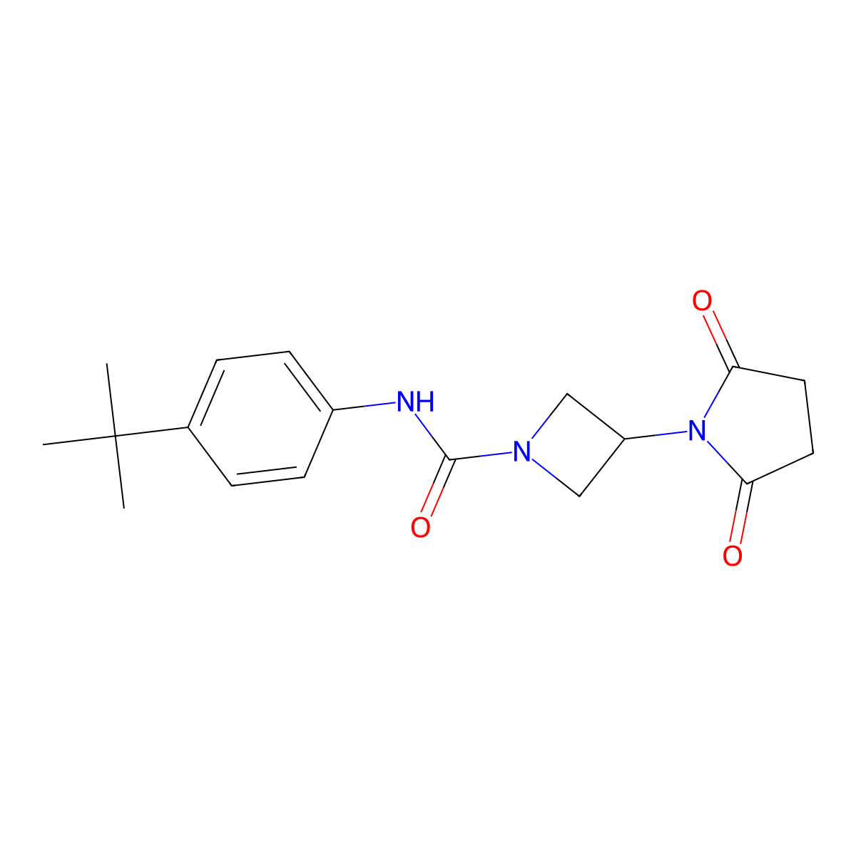 N-(4-(tert-butyl)phenyl)-3-(2,5-dioxopyrrolidin-1-yl)azetidine-1-carboxamide molecular structure, CAS 1795085-60-7