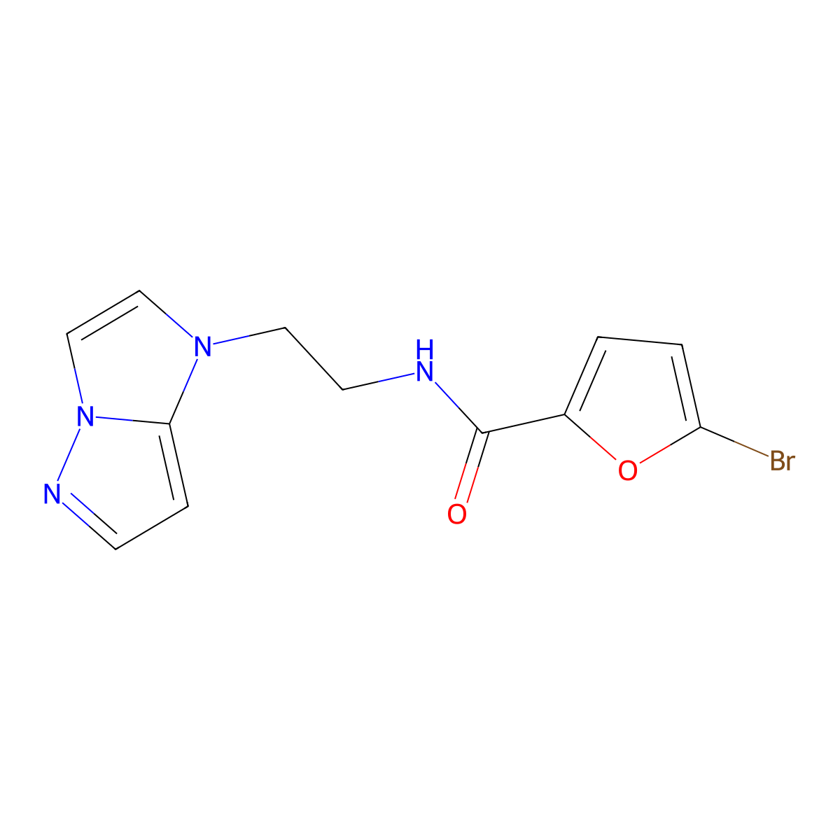 N-(2-(1H-imidazo[1,2-b]pyrazol-1-yl)ethyl)-5-bromofuran-2-carboxamide molecular structure, CAS 1795085-68-5