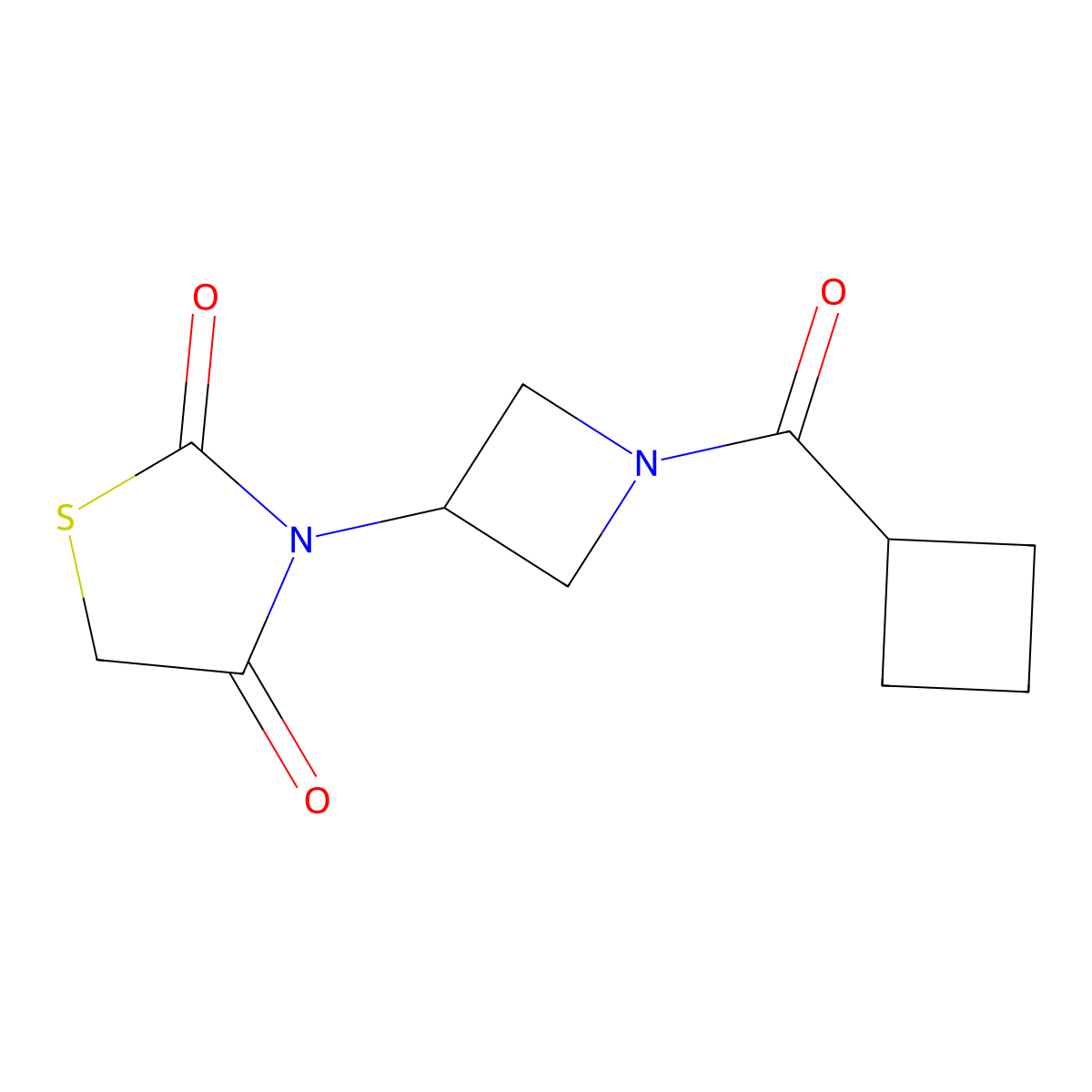 3-(1-(Cyclobutanecarbonyl)azetidin-3-yl)thiazolidine-2,4-dione molecular structure, CAS 1795085-77-6