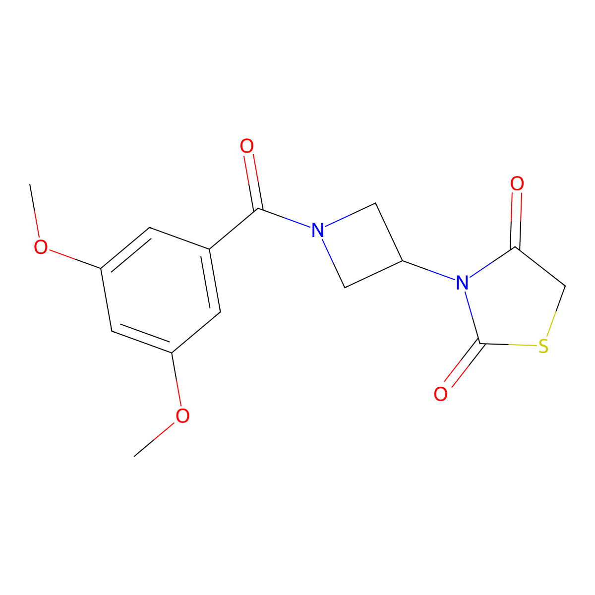 3-(1-(3,5-Dimethoxybenzoyl)azetidin-3-yl)thiazolidine-2,4-dione molecular structure, CAS 1795085-82-3