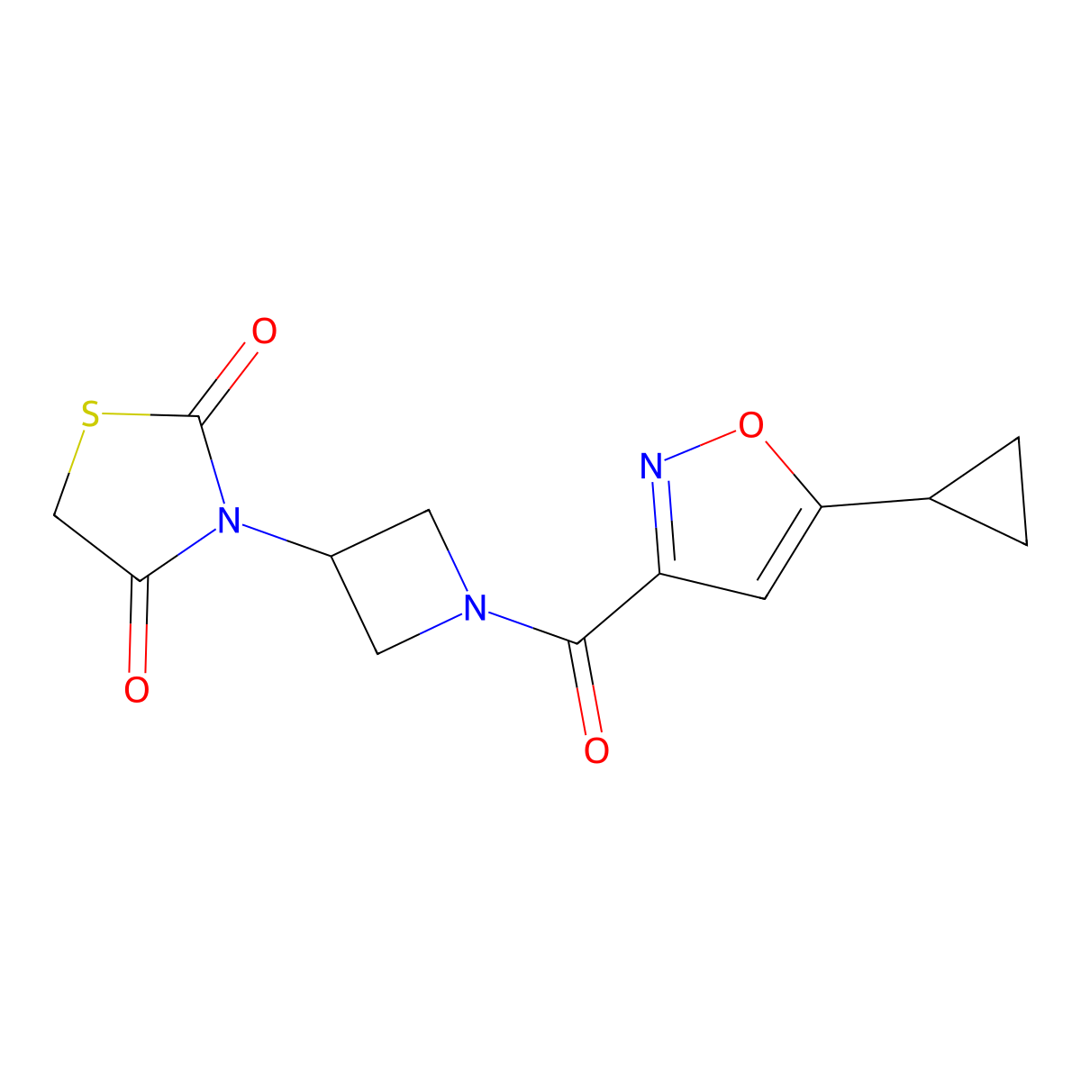 3-(1-(5-Cyclopropylisoxazole-3-carbonyl)azetidin-3-yl)thiazolidine-2,4-dione molecular structure, CAS 1795085-89-0