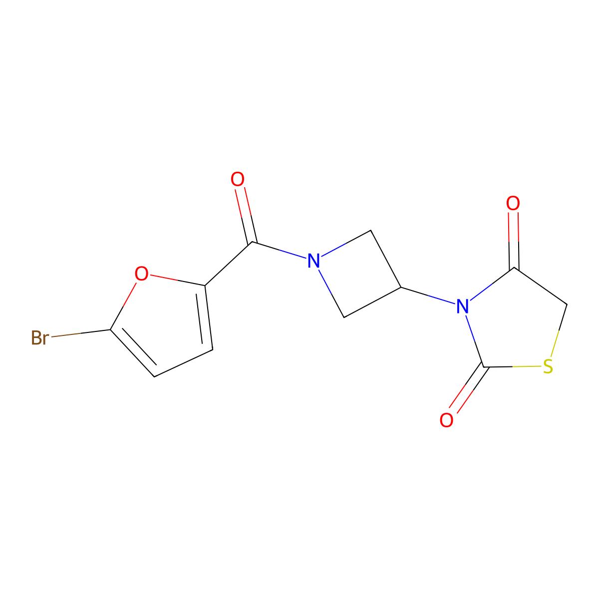 3-(1-(5-Bromofuran-2-carbonyl)azetidin-3-yl)thiazolidine-2,4-dione molecular structure, CAS 1795085-93-6