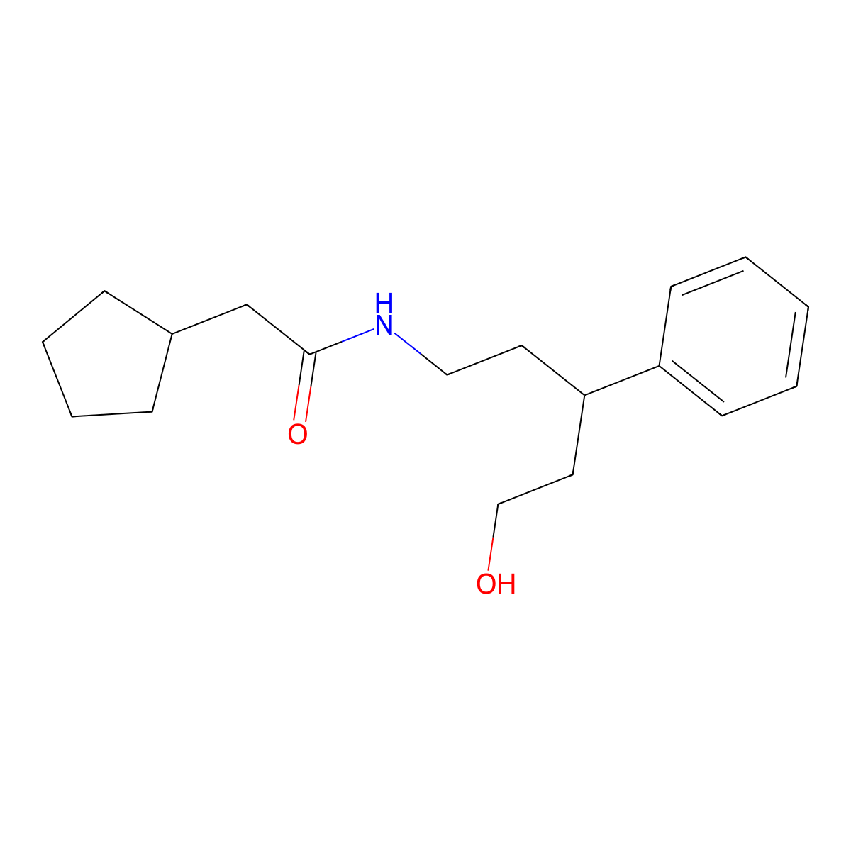 2-cyclopentyl-N-(5-hydroxy-3-phenylpentyl)acetamide molecular structure, CAS 1795085-97-0