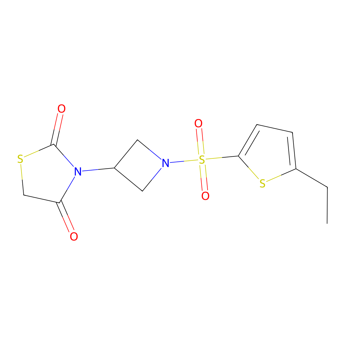 3-(1-((5-Ethylthiophen-2-yl)sulfonyl)azetidin-3-yl)thiazolidine-2,4-dione molecular structure, CAS 1795086-00-8