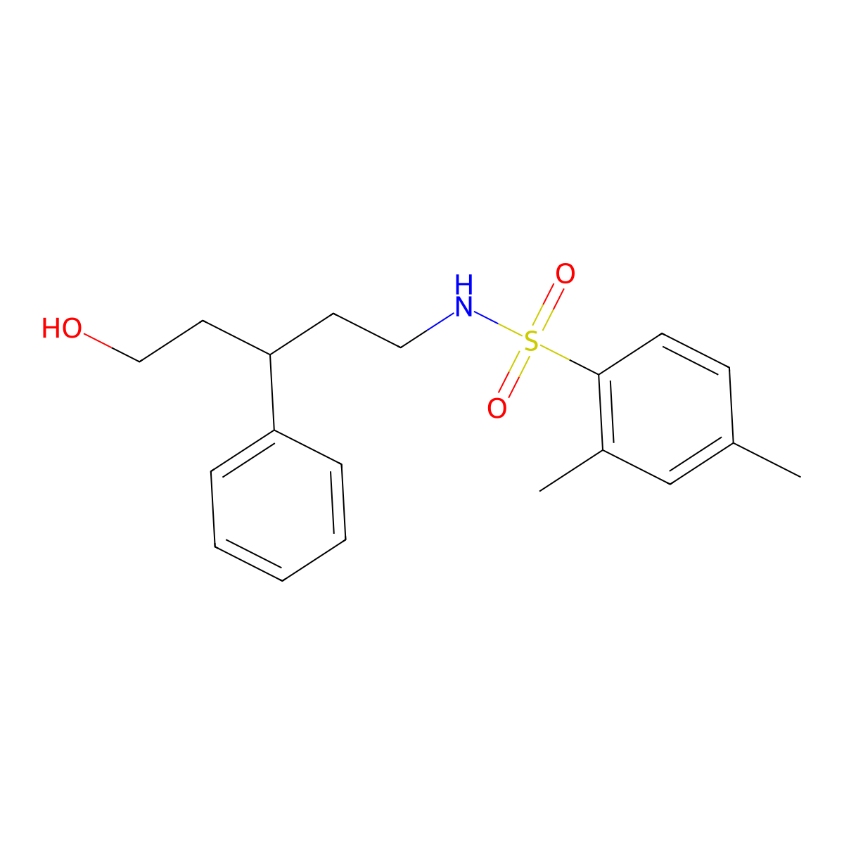 N-(5-hydroxy-3-phenylpentyl)-2,4-dimethylbenzenesulfonamide molecular structure, CAS 1795086-02-0