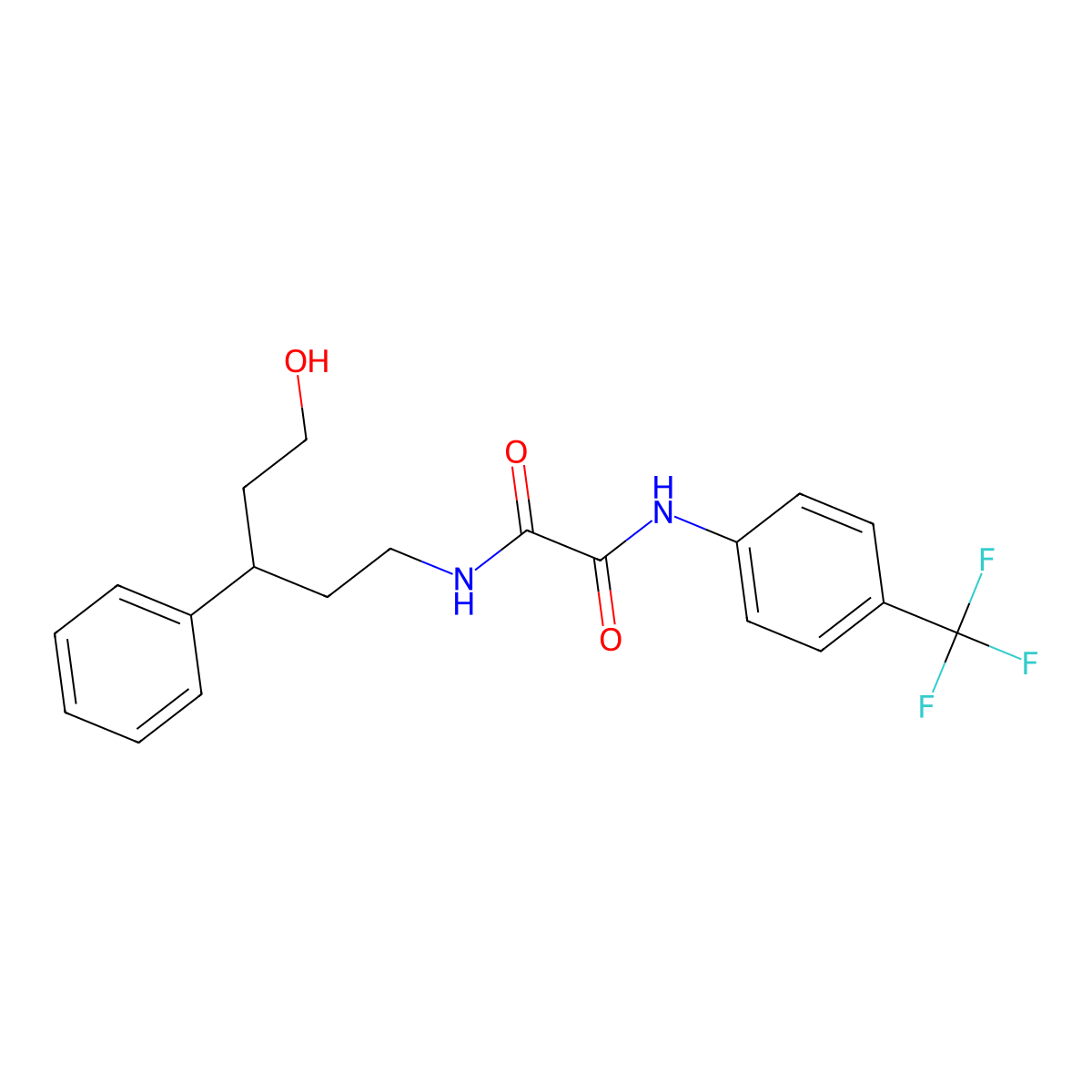 N1-(5-hydroxy-3-phenylpentyl)-N2-(4-(trifluoromethyl)phenyl)oxalamide molecular structure, CAS 1795086-12-2