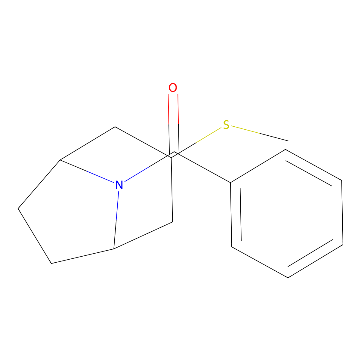 ((1R,5S)-3-(methylthio)-8-azabicyclo[3.2.1]octan-8-yl)(phenyl)methanone molecular structure, CAS 1795086-20-2