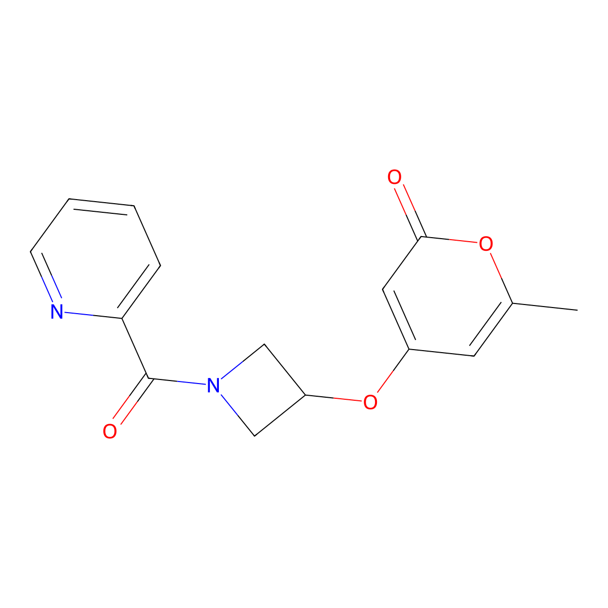 6-methyl-4-((1-picolinoylazetidin-3-yl)oxy)-2H-pyran-2-one molecular structure, CAS 1795086-22-4