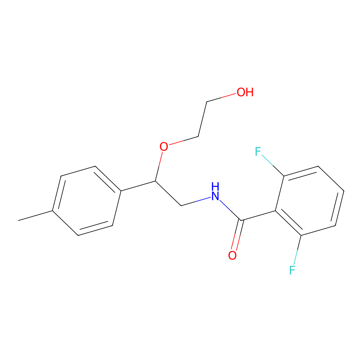 2,6-difluoro-N-(2-(2-hydroxyethoxy)-2-(p-tolyl)ethyl)benzamide molecular structure, CAS 1795086-27-9