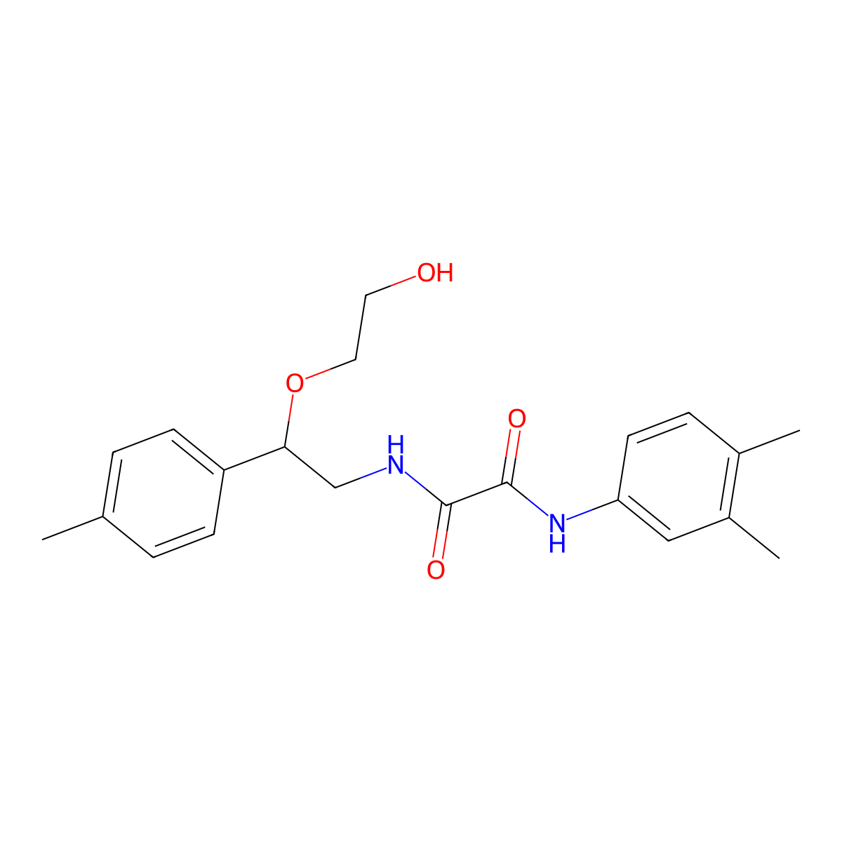 N1-(3,4-dimethylphenyl)-N2-(2-(2-hydroxyethoxy)-2-(p-tolyl)ethyl)oxalamide molecular structure, CAS 1795086-38-2