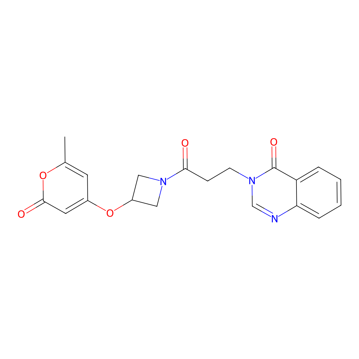 3-(3-(3-((6-methyl-2-oxo-2H-pyran-4-yl)oxy)azetidin-1-yl)-3-oxopropyl)quinazolin-4(3H)-one molecular structure, CAS 1795086-49-5