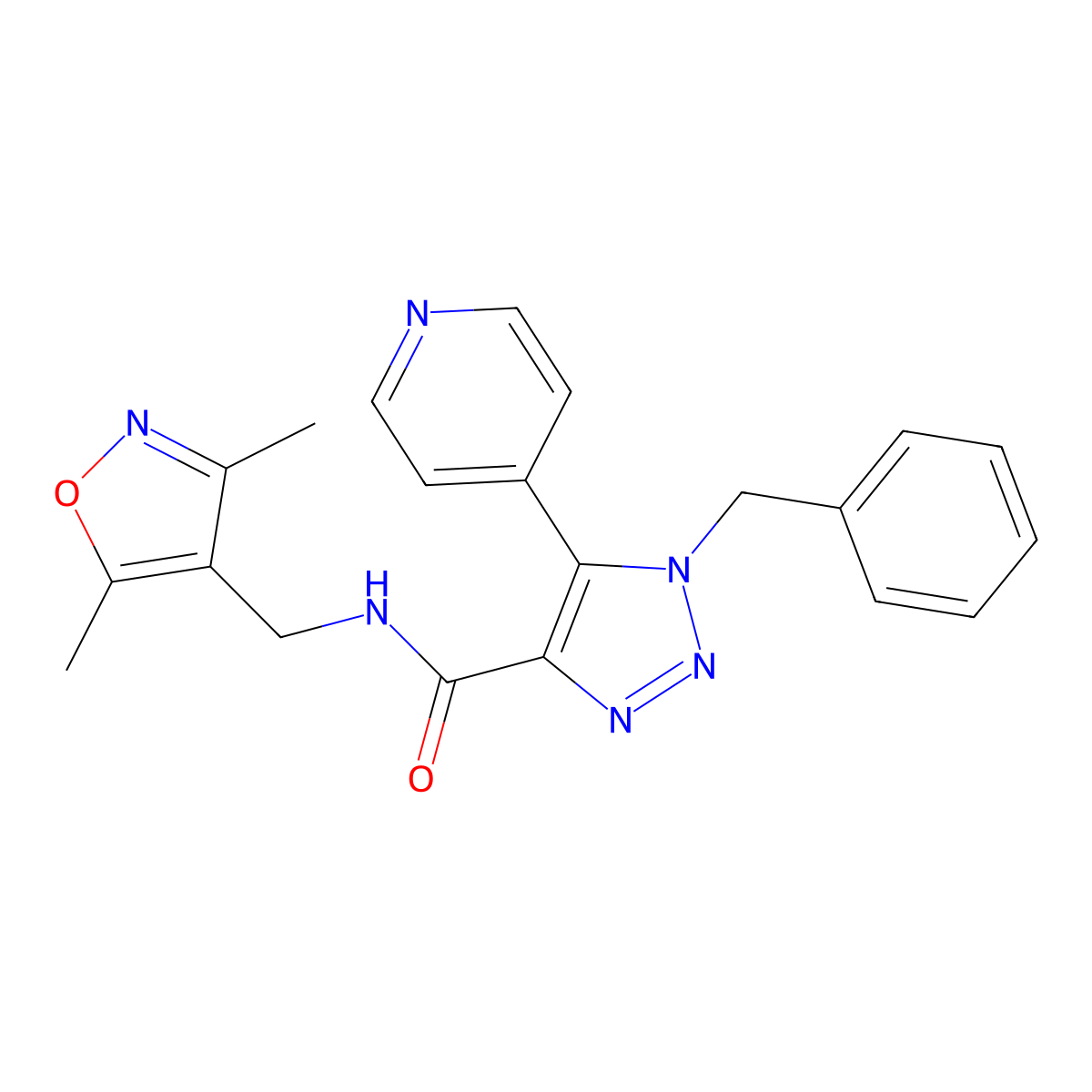 1-benzyl-N-((3,5-dimethylisoxazol-4-yl)methyl)-5-(pyridin-4-yl)-1H-1,2,3-triazole-4-carboxamide molecular structure, CAS 1795086-69-9