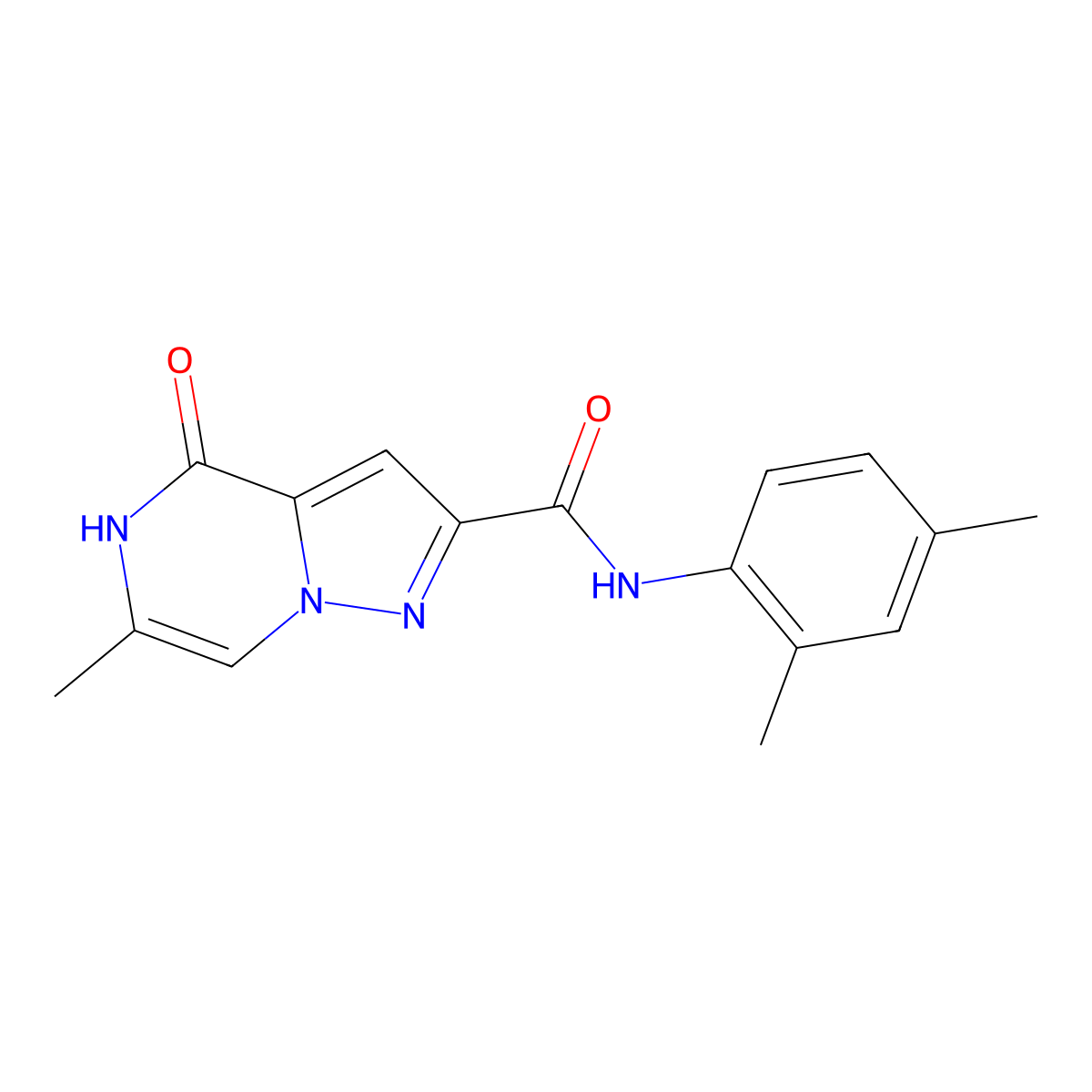 N-(2,4-dimethylphenyl)-6-methyl-4-oxo-4,5-dihydropyrazolo[1,5-a]pyrazine-2-carboxamide molecular structure, CAS 1795086-84-8