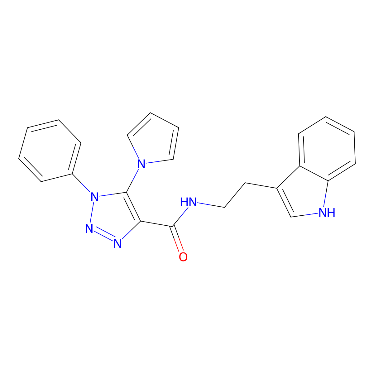 N-[2-(1H-indol-3-yl)ethyl]-1-phenyl-5-(1H-pyrrol-1-yl)-1H-1,2,3-triazole-4-carboxamide molecular structure, CAS 1795087-01-2