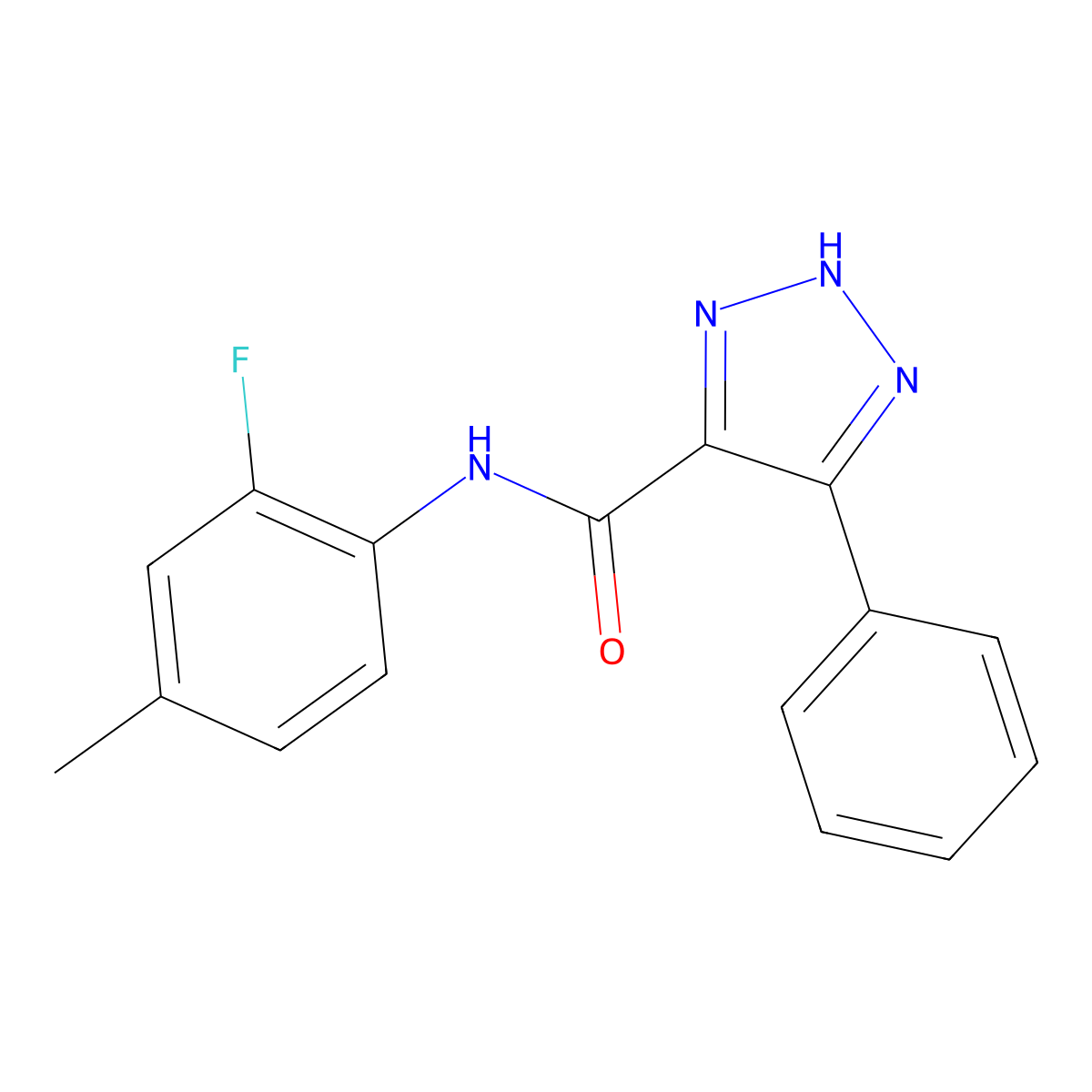 N-(2-fluoro-4-methylphenyl)-4-phenyl-1H-1,2,3-triazole-5-carboxamide molecular structure, CAS 1795087-05-6