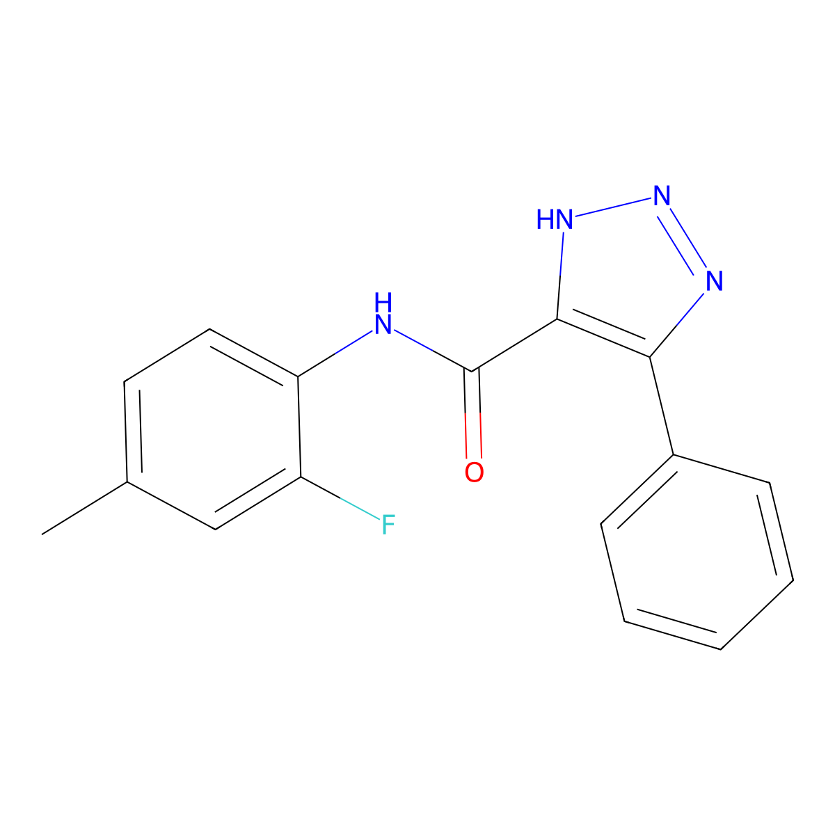 N-(2-fluoro-4-methylphenyl)-4-phenyl-1H-1,2,3-triazole-5-carboxamide molecular structure, CAS 1795087-05-6