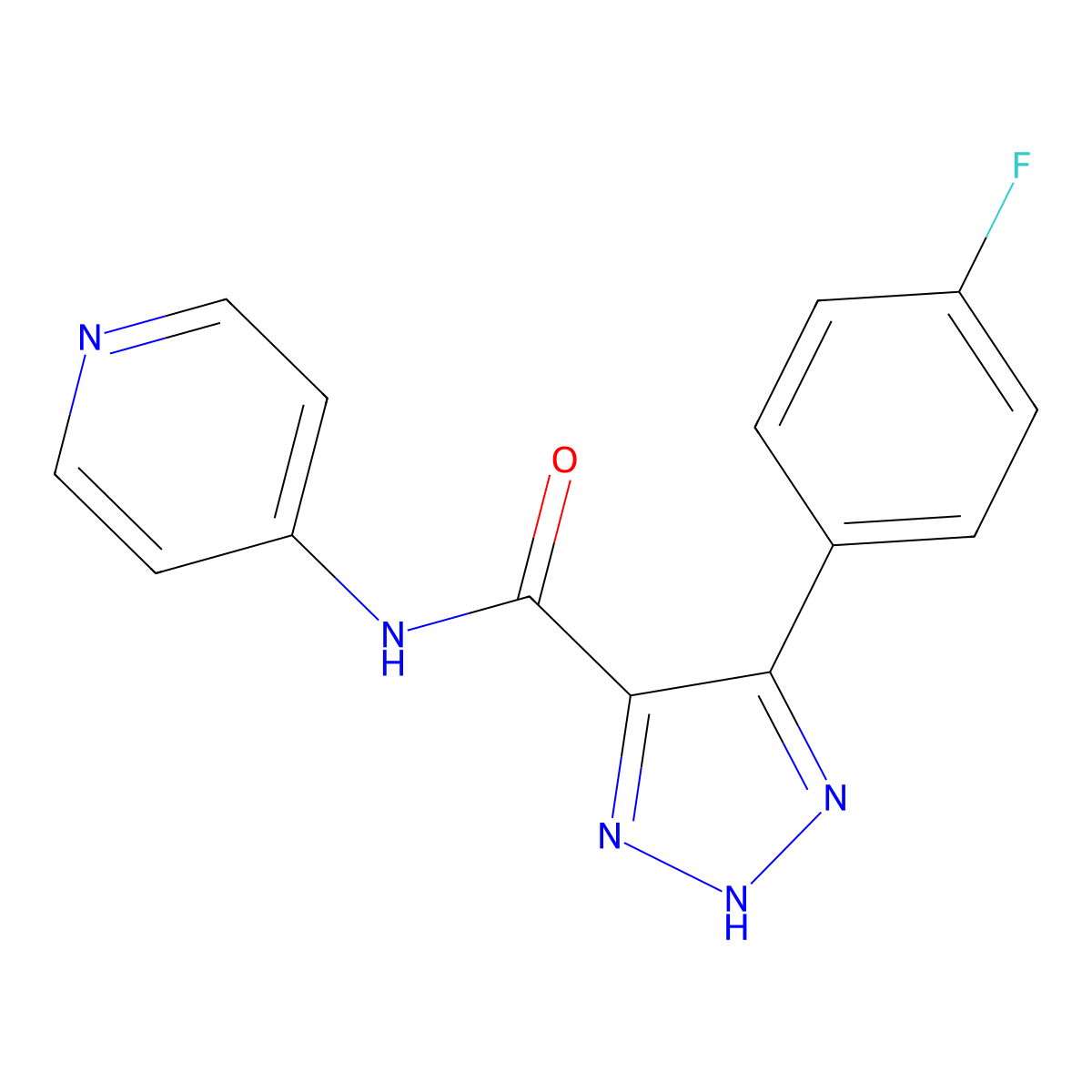 4-(4-fluorophenyl)-N-(pyridin-4-yl)-1H-1,2,3-triazole-5-carboxamide molecular structure, CAS 1795087-15-8