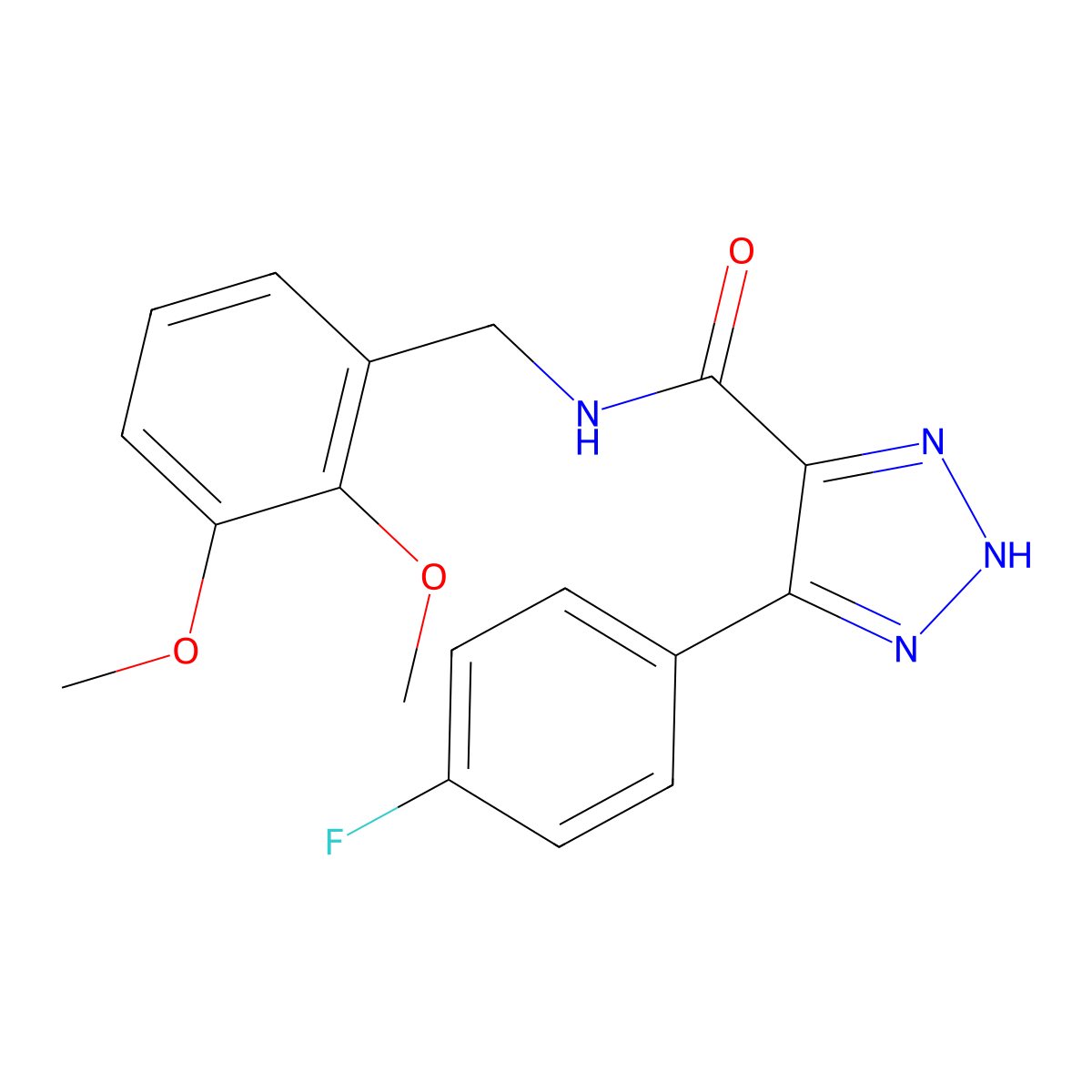 N-(2,3-dimethoxybenzyl)-4-(4-fluorophenyl)-1H-1,2,3-triazole-5-carboxamide molecular structure, CAS 1795087-19-2