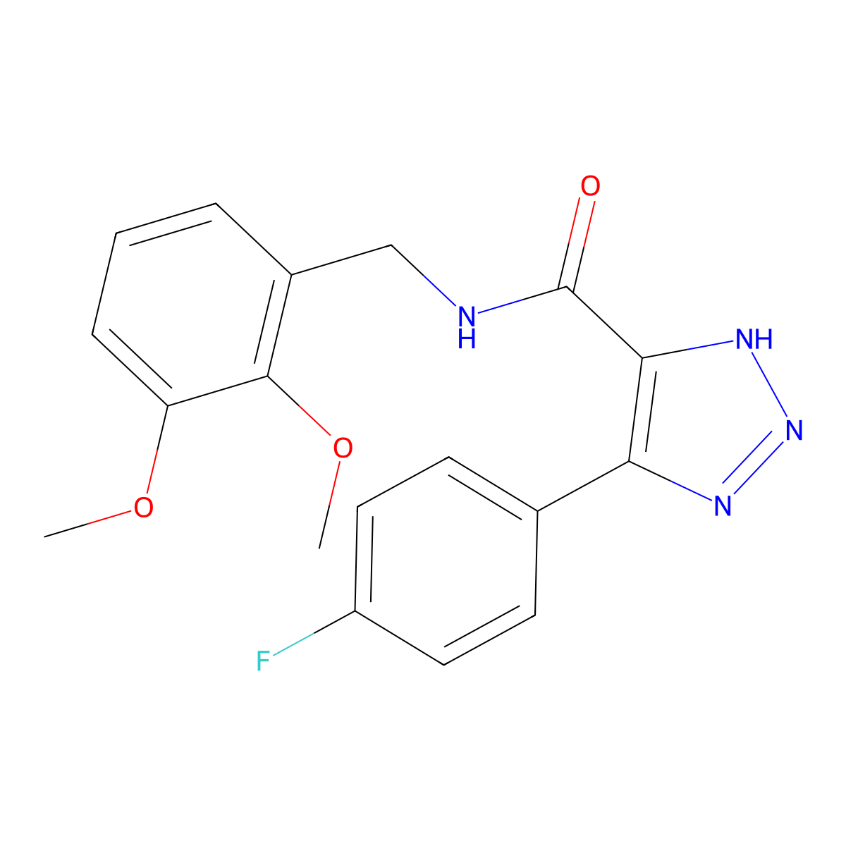 N-(2,3-dimethoxybenzyl)-4-(4-fluorophenyl)-1H-1,2,3-triazole-5-carboxamide molecular structure, CAS 1795087-19-2