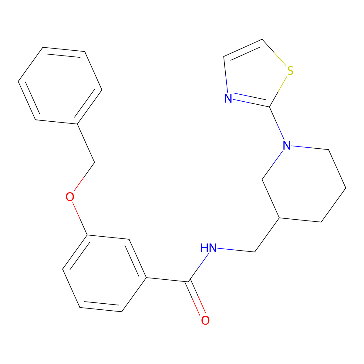 3-(benzyloxy)-N-((1-(thiazol-2-yl)piperidin-3-yl)methyl)benzamide molecular structure, CAS 1795087-69-2