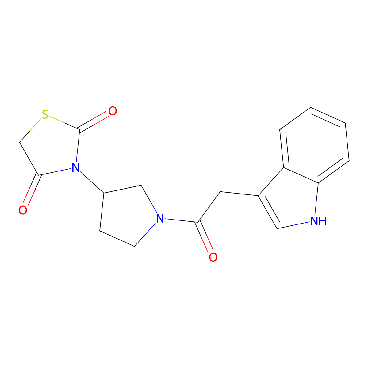 3-(1-(2-(1H-indol-3-yl)acetyl)pyrrolidin-3-yl)thiazolidine-2,4-dione molecular structure, CAS 1795087-85-2